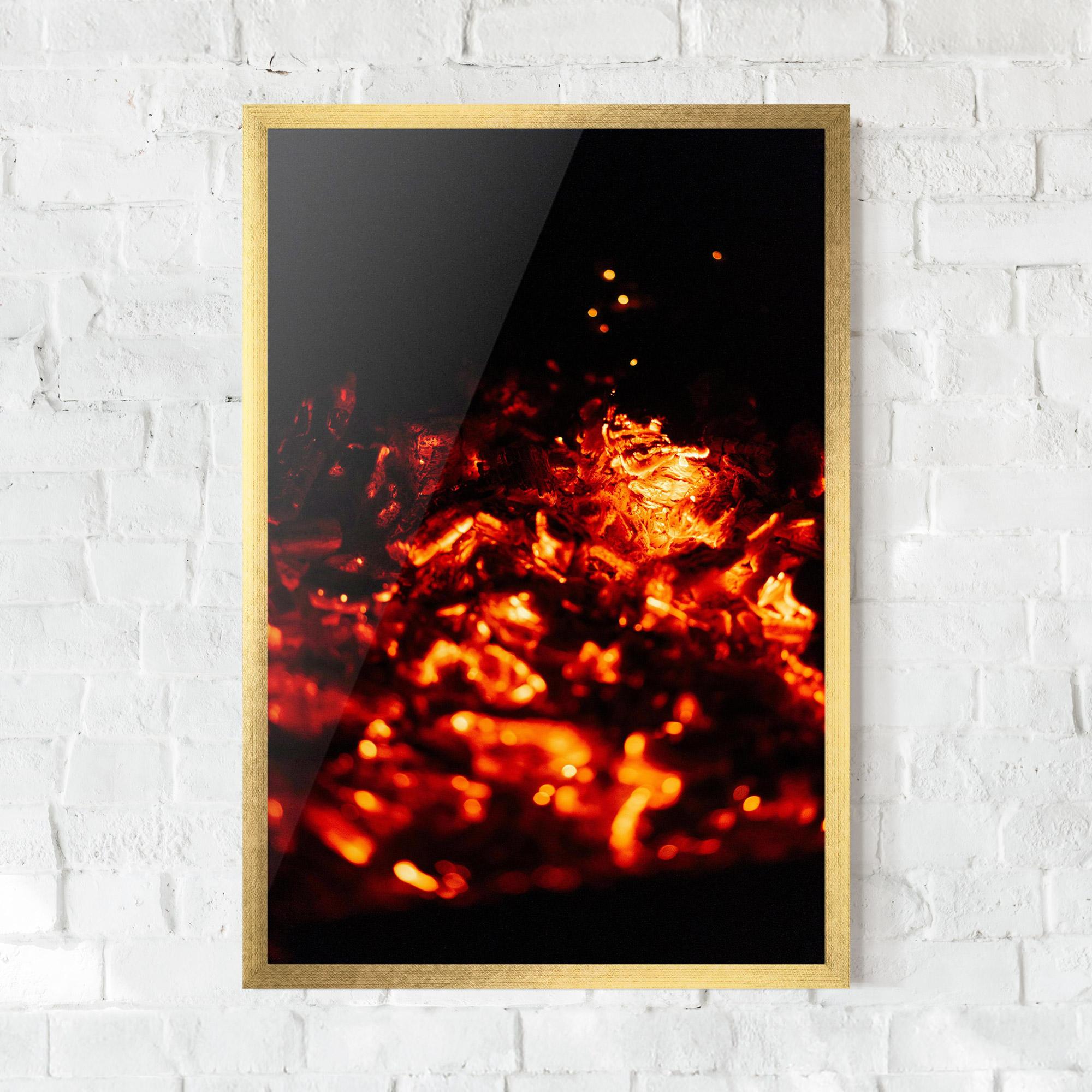 Poster Înrămat Fire Coal mockup 0