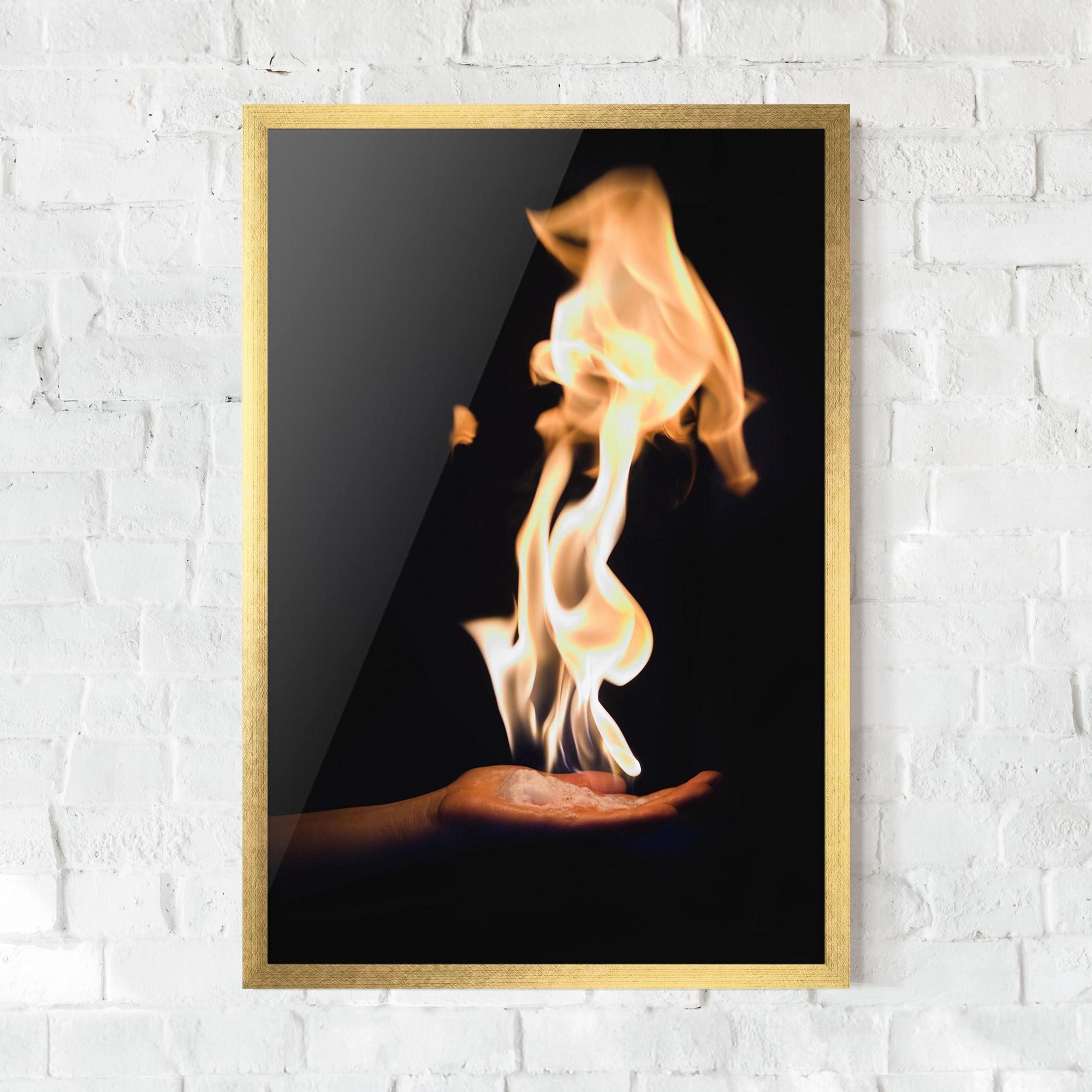 Poster Înrămat Fire Palm mockup 0