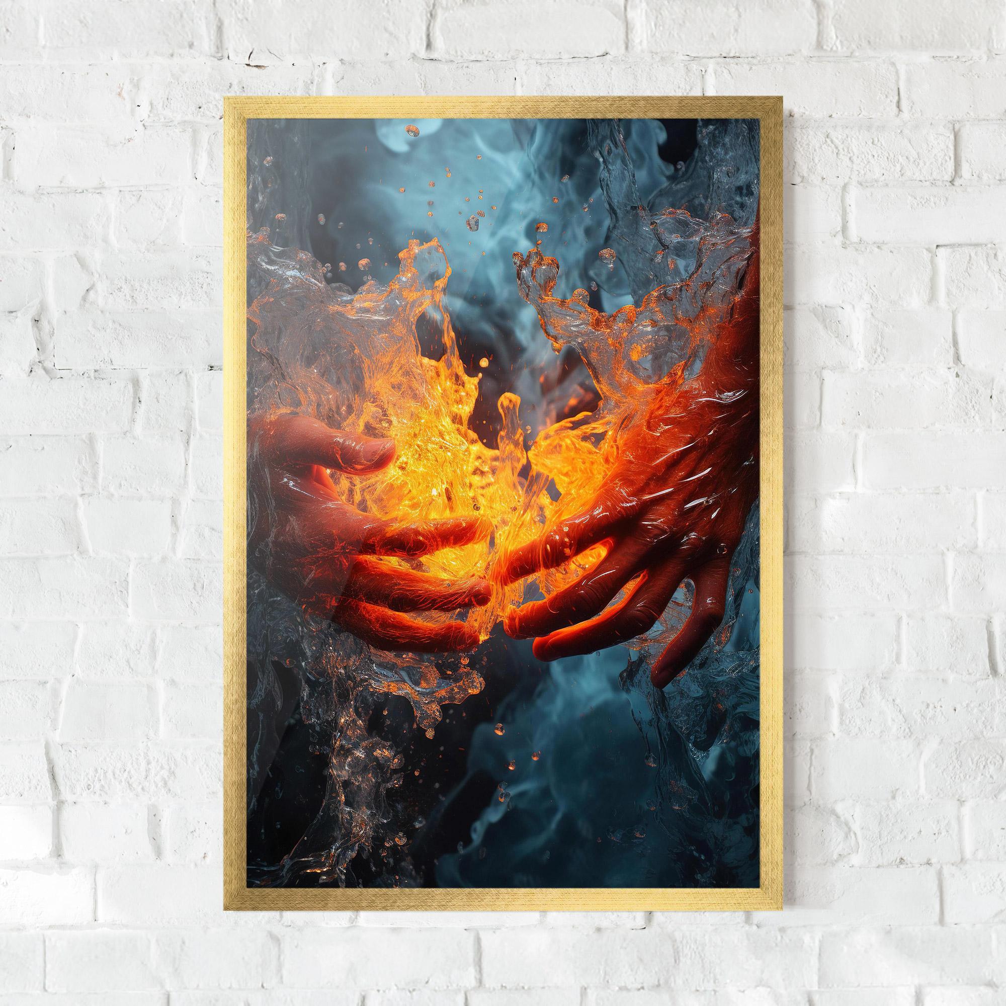 Poster Înrămat Fire Water mockup 0