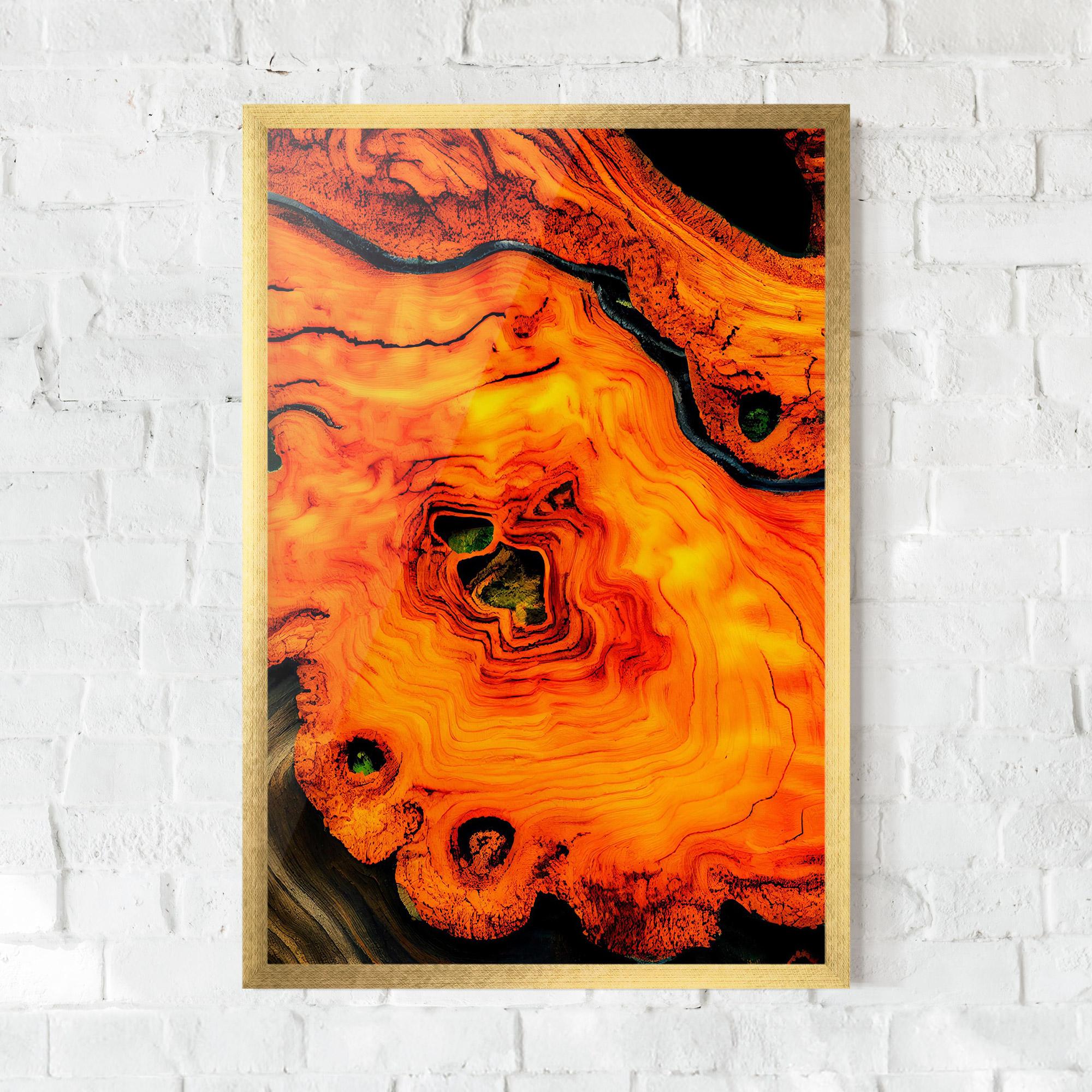 Poster Înrămat Fire Wood Texture mockup 0
