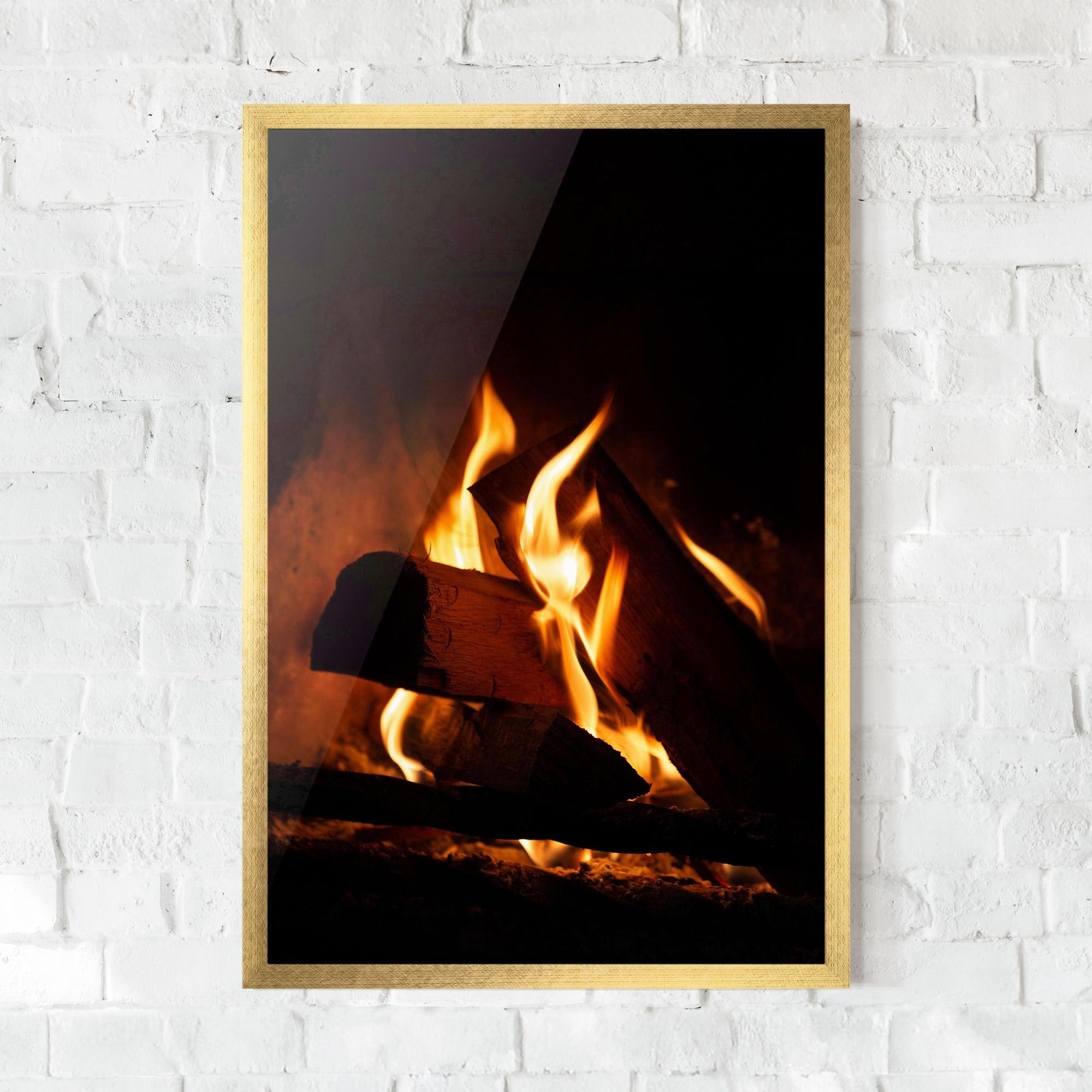 Poster Înrămat Fire Wood View mockup 0