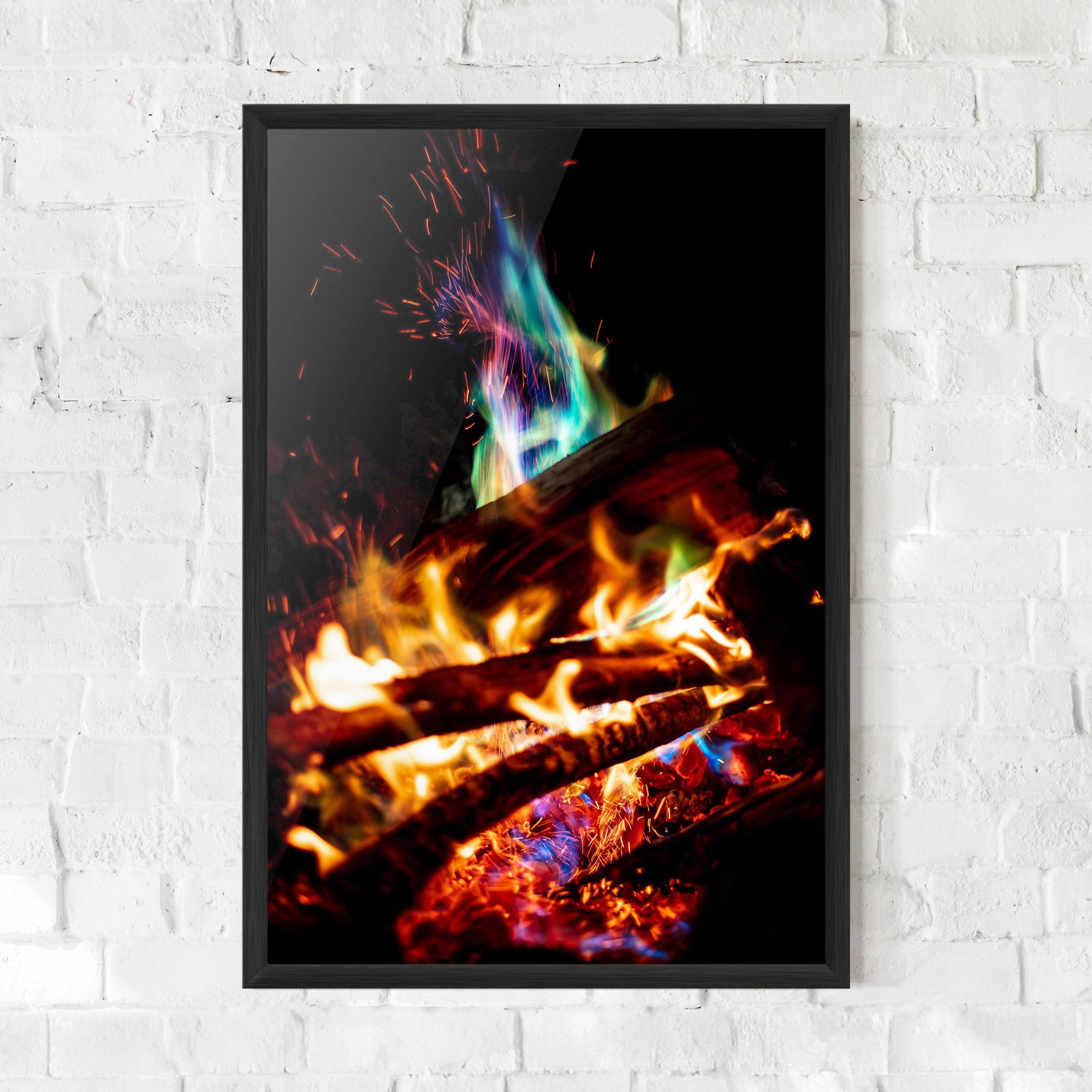 Poster Înrămat Blue Green Fire mockup 0