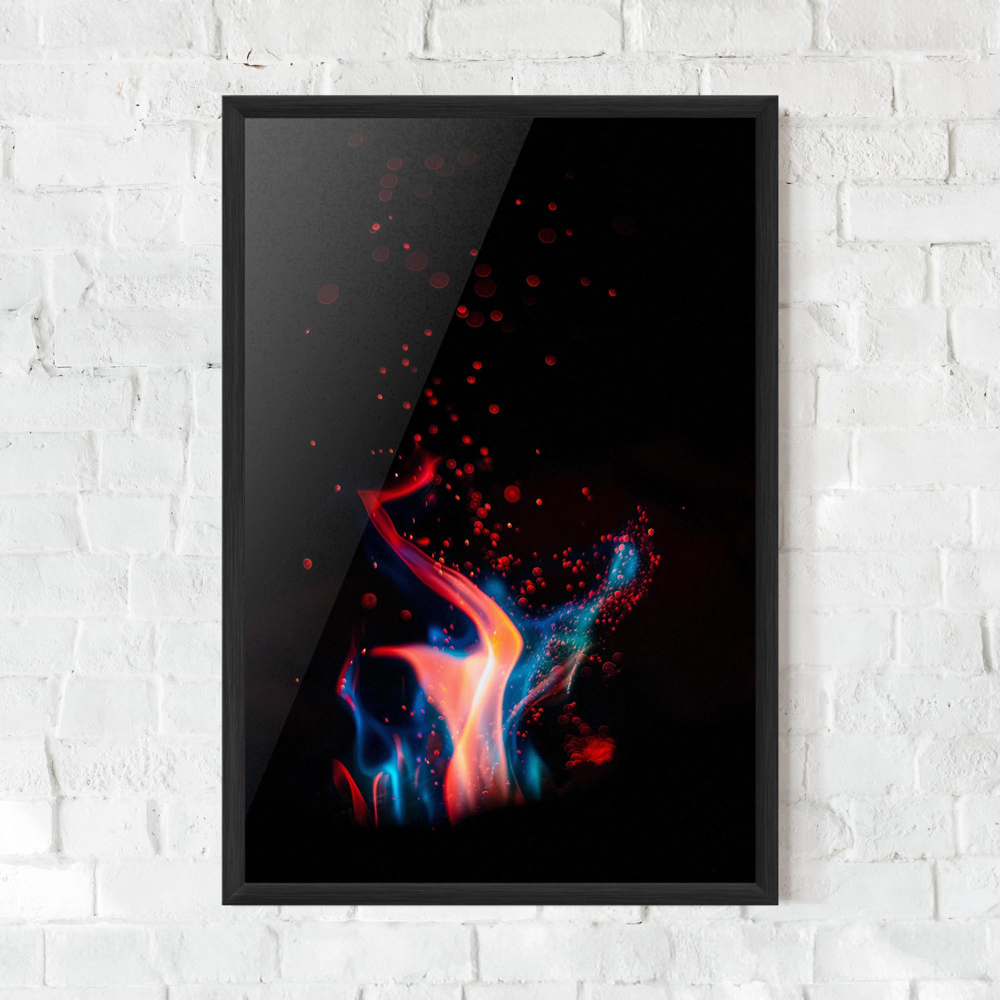 Poster Înrămat Blue Pink Fire mockup 0