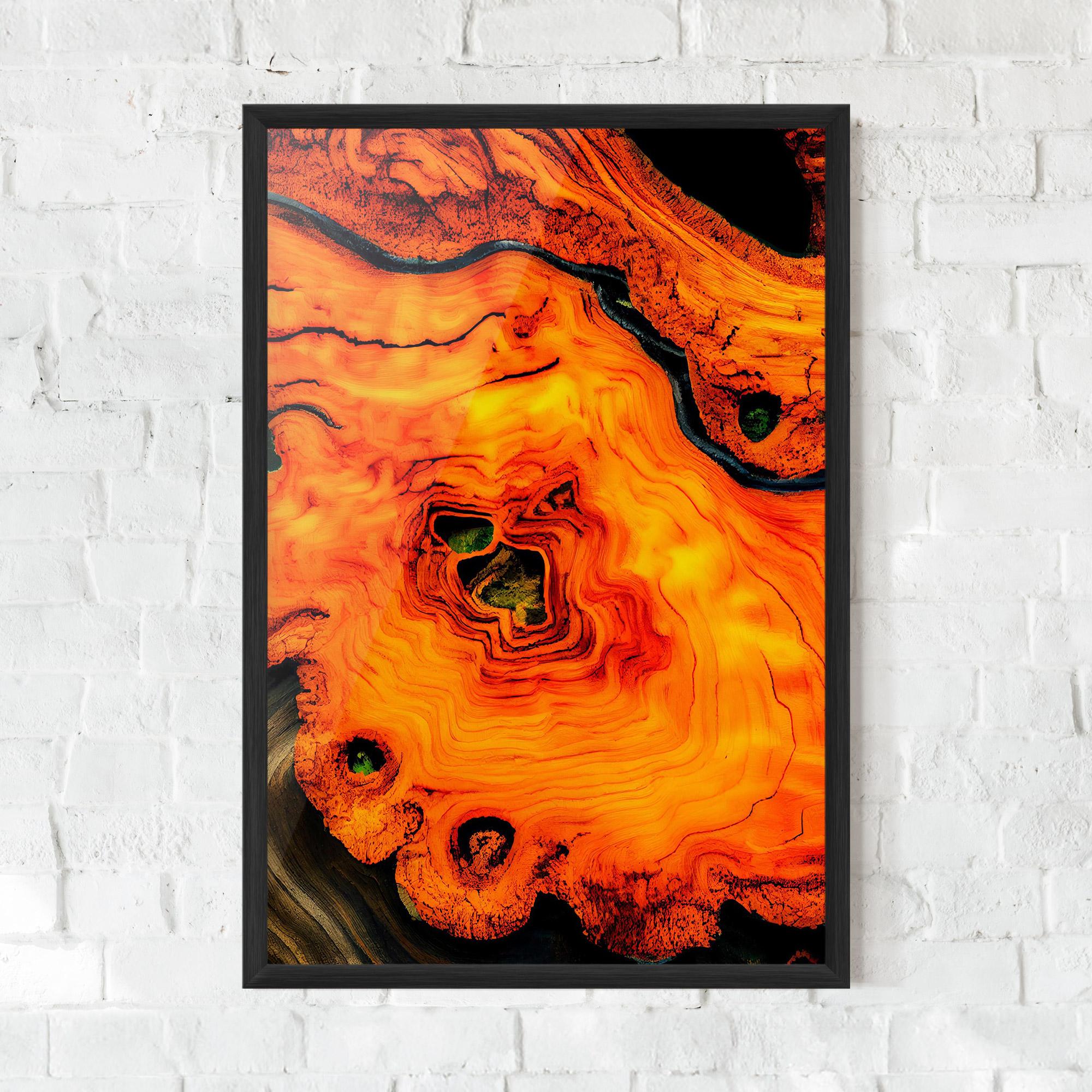 Poster Înrămat Fire Wood Texture mockup 0