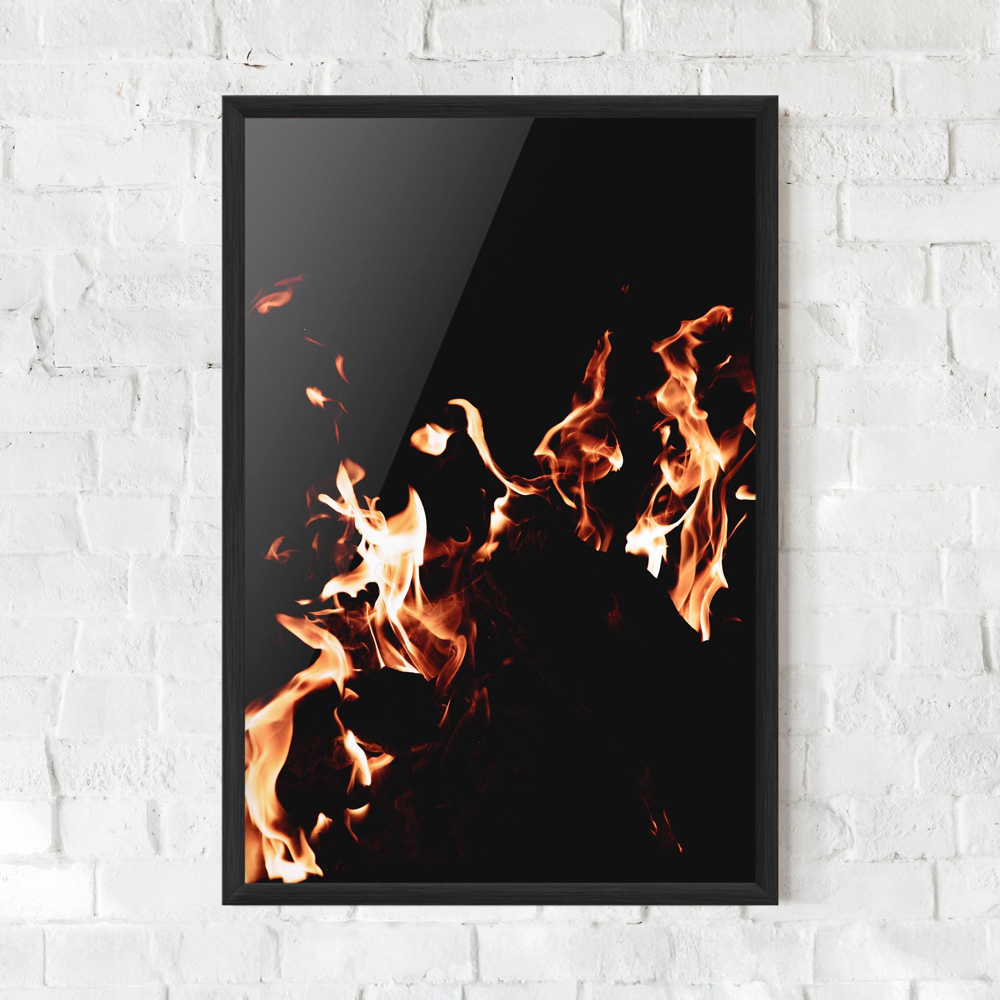 Poster Înrămat Red Grey Fire mockup 0