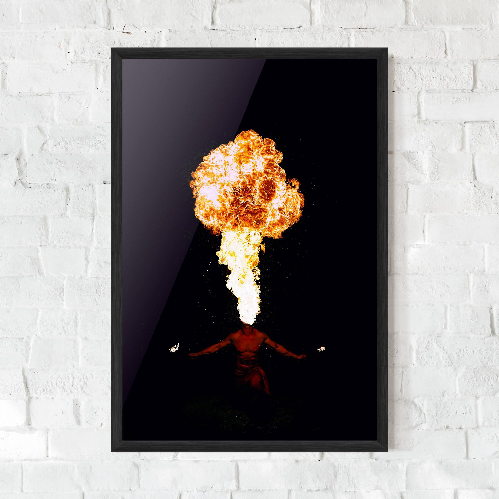 Poster Înrămat Spitting Fire mockup 0