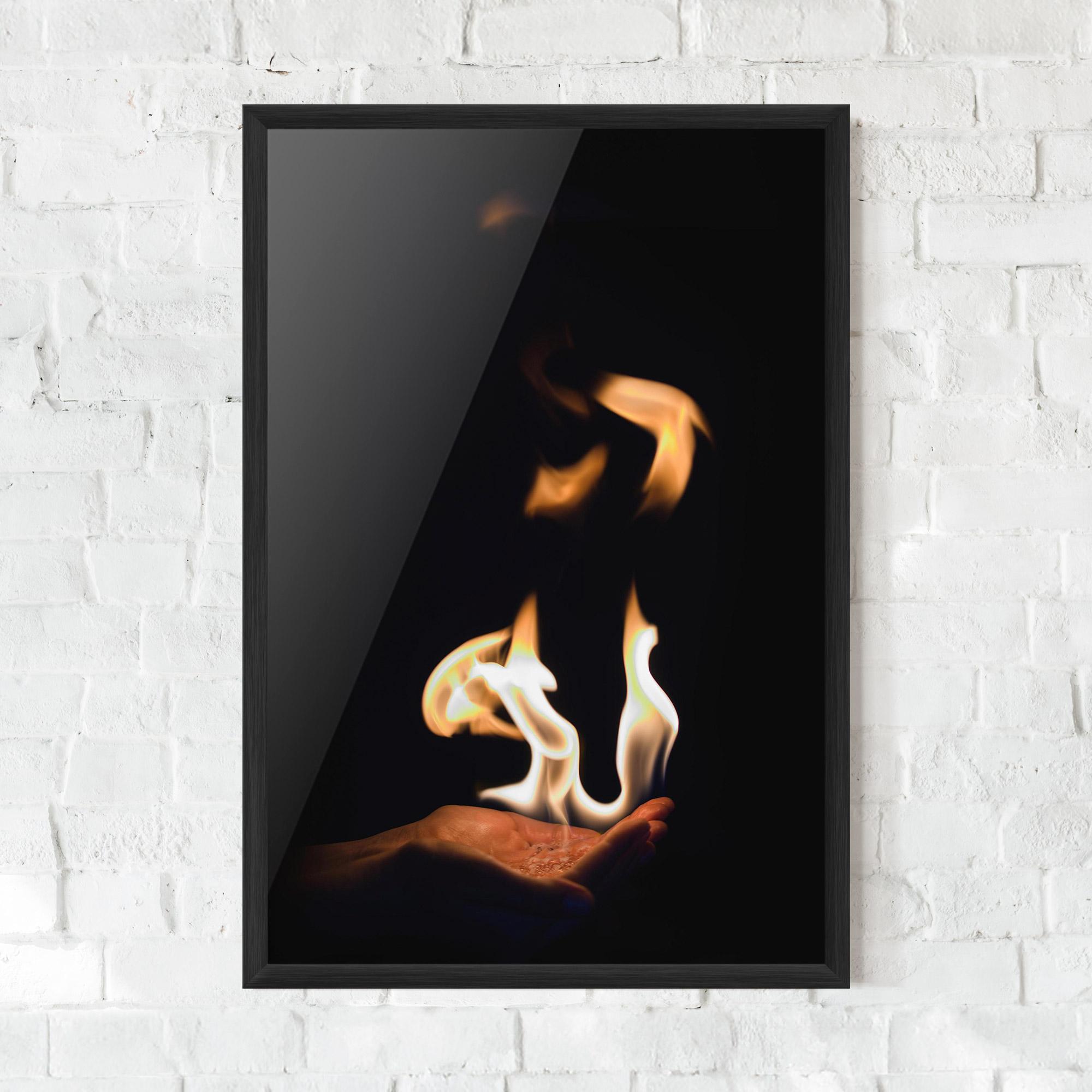 Poster Înrămat White Orange Fire mockup 0