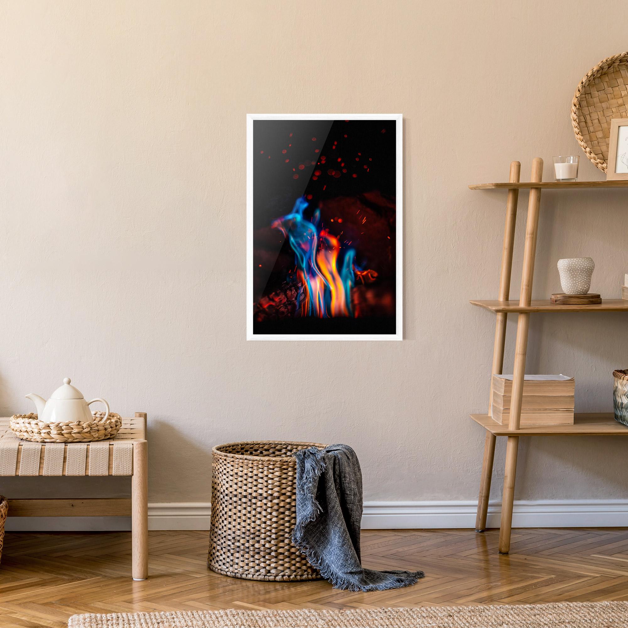 Poster Înrămat Blue Orange Fire mockup 9