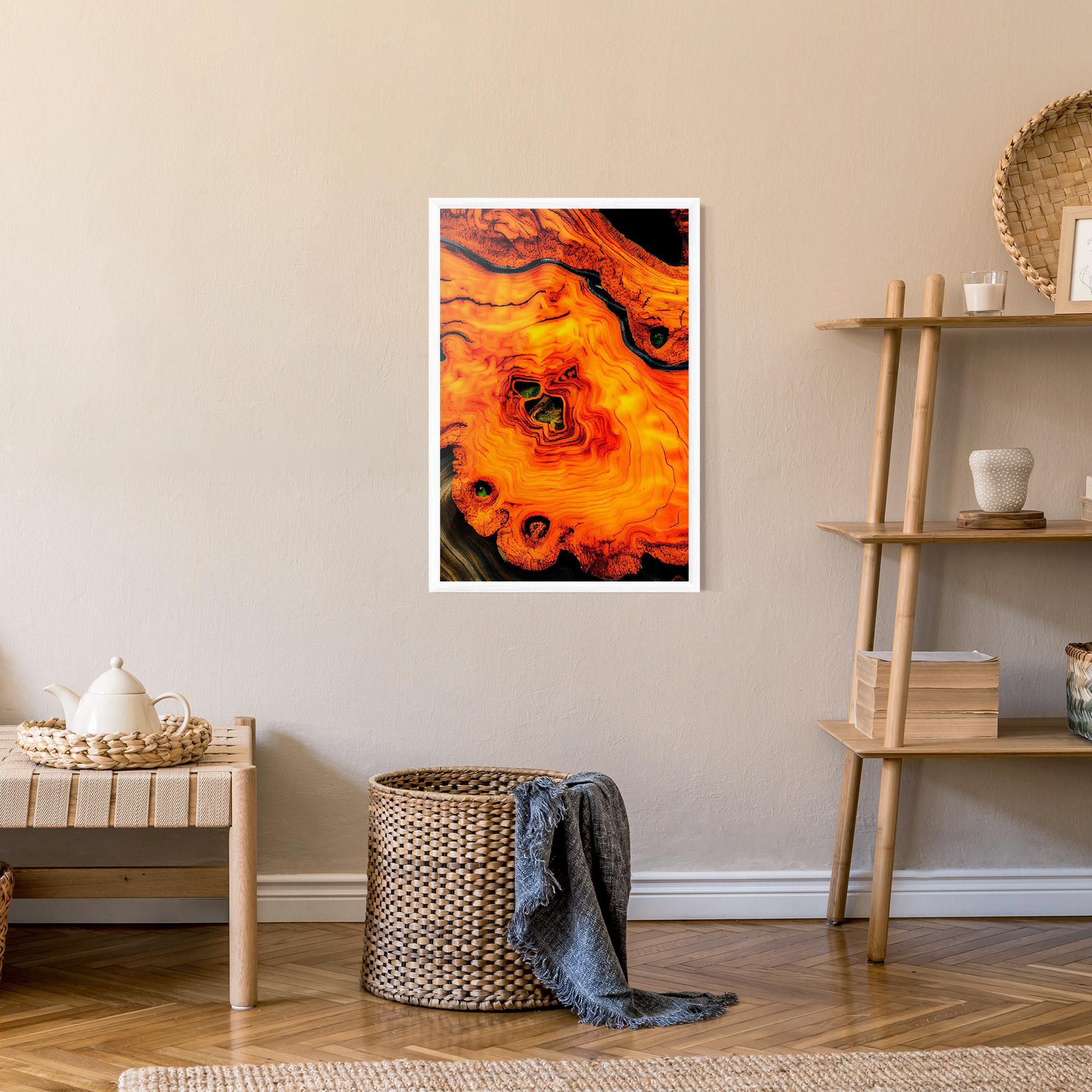 Poster Înrămat Fire Wood Texture mockup 9