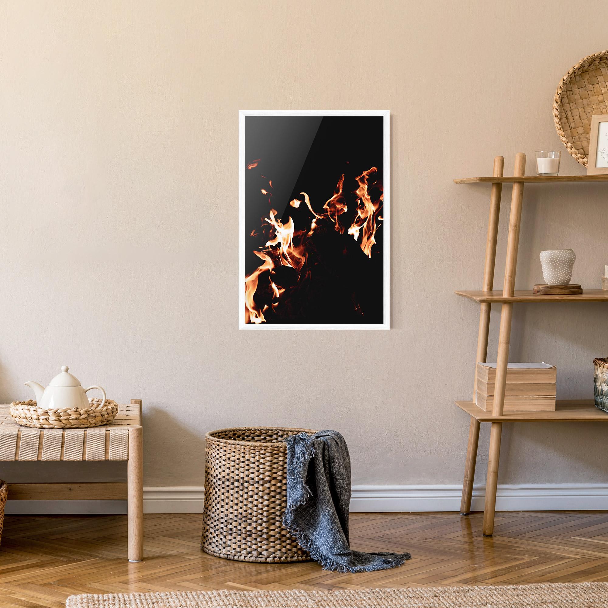 Poster Înrămat Red Grey Fire mockup 9