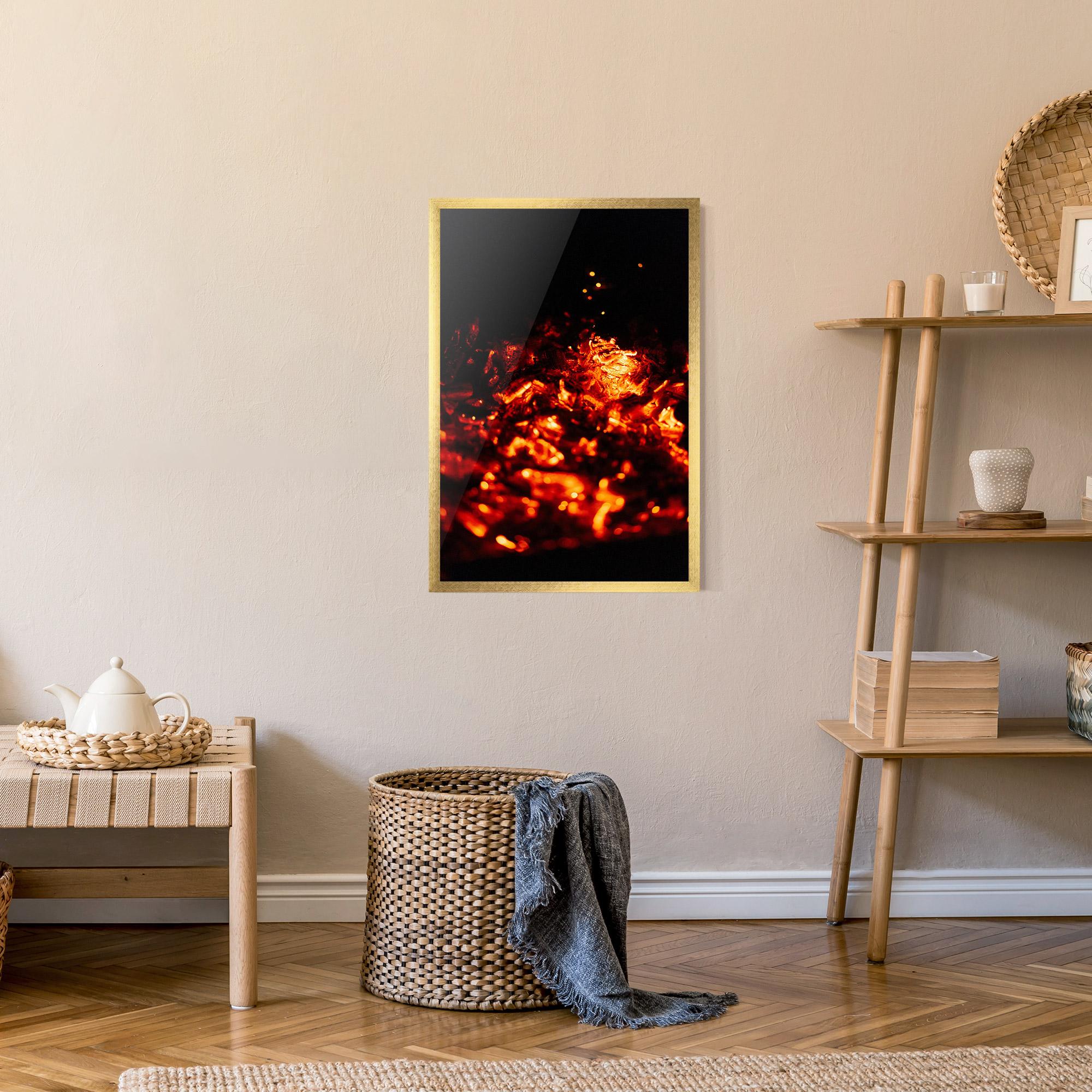 Poster Înrămat Fire Coal mockup 9