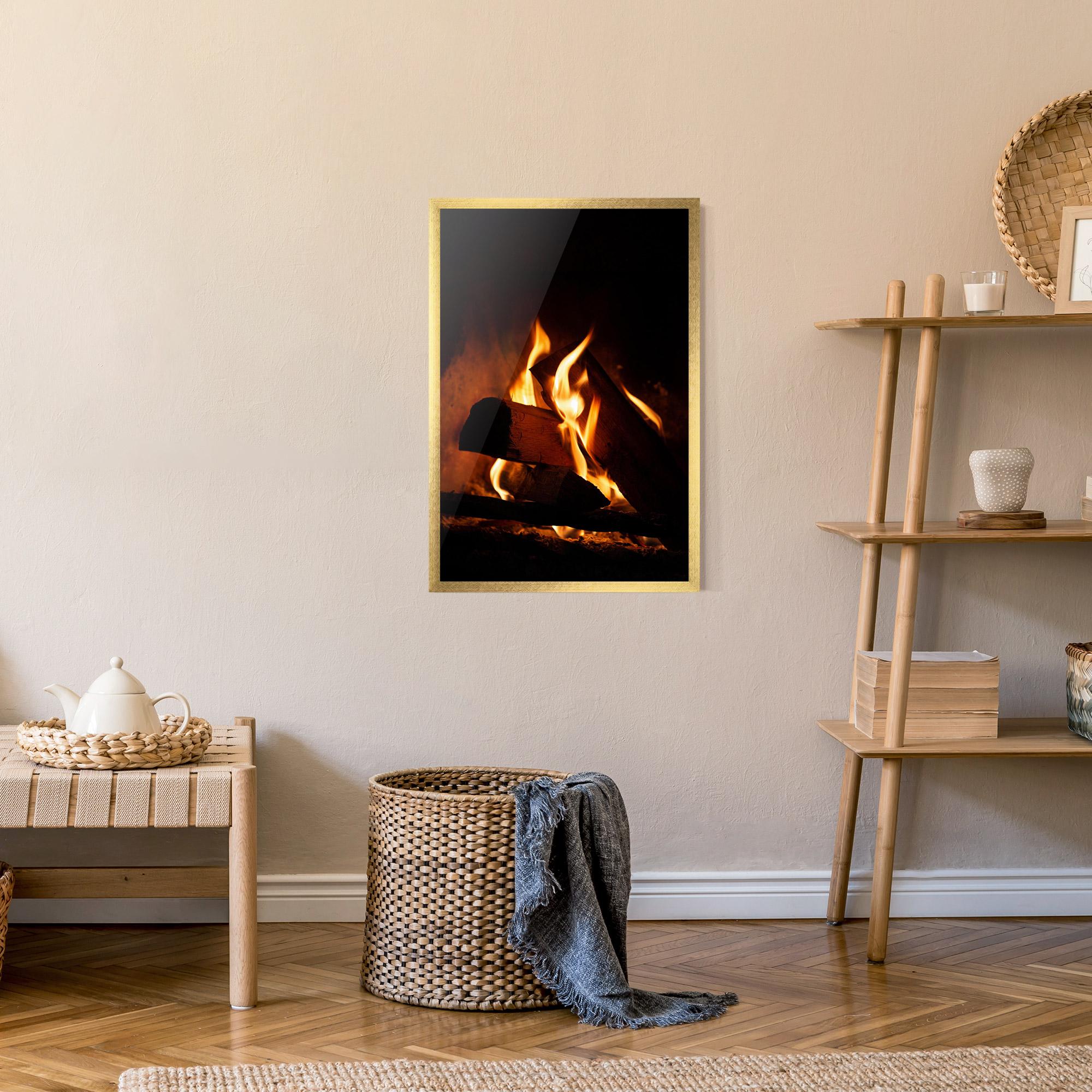 Poster Înrămat Fire Wood View mockup 9