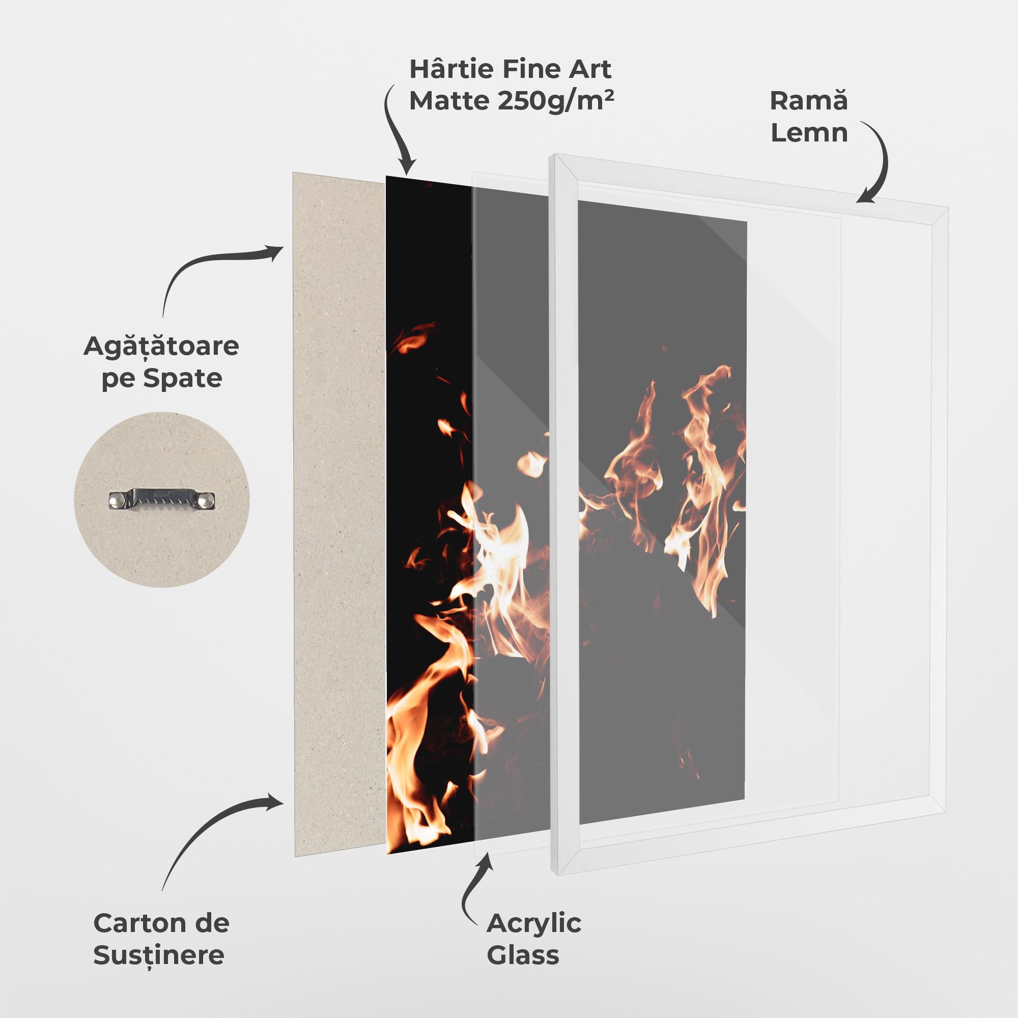 Poster Înrămat Red Grey Fire mockup 1