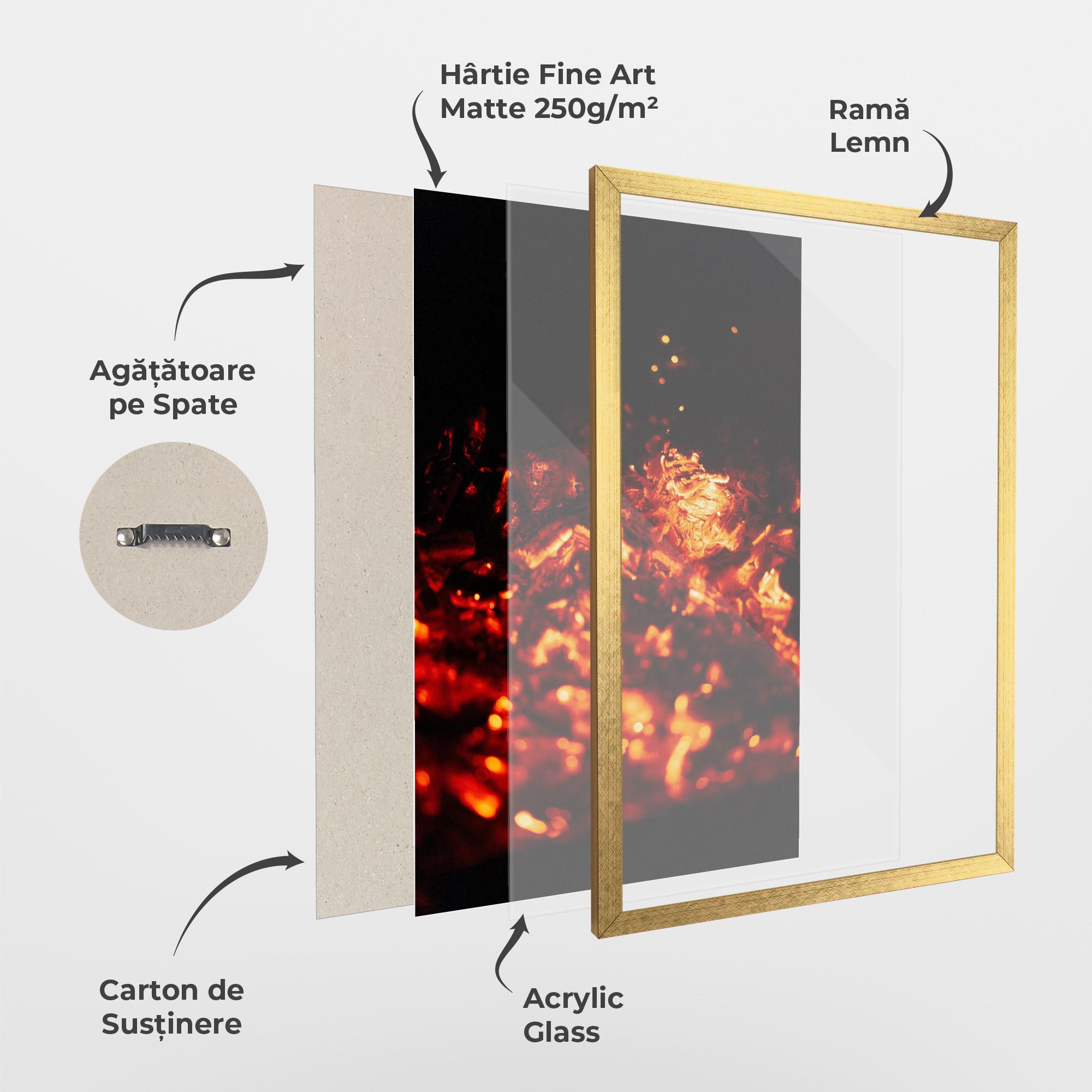 Poster Înrămat Fire Coal mockup 1