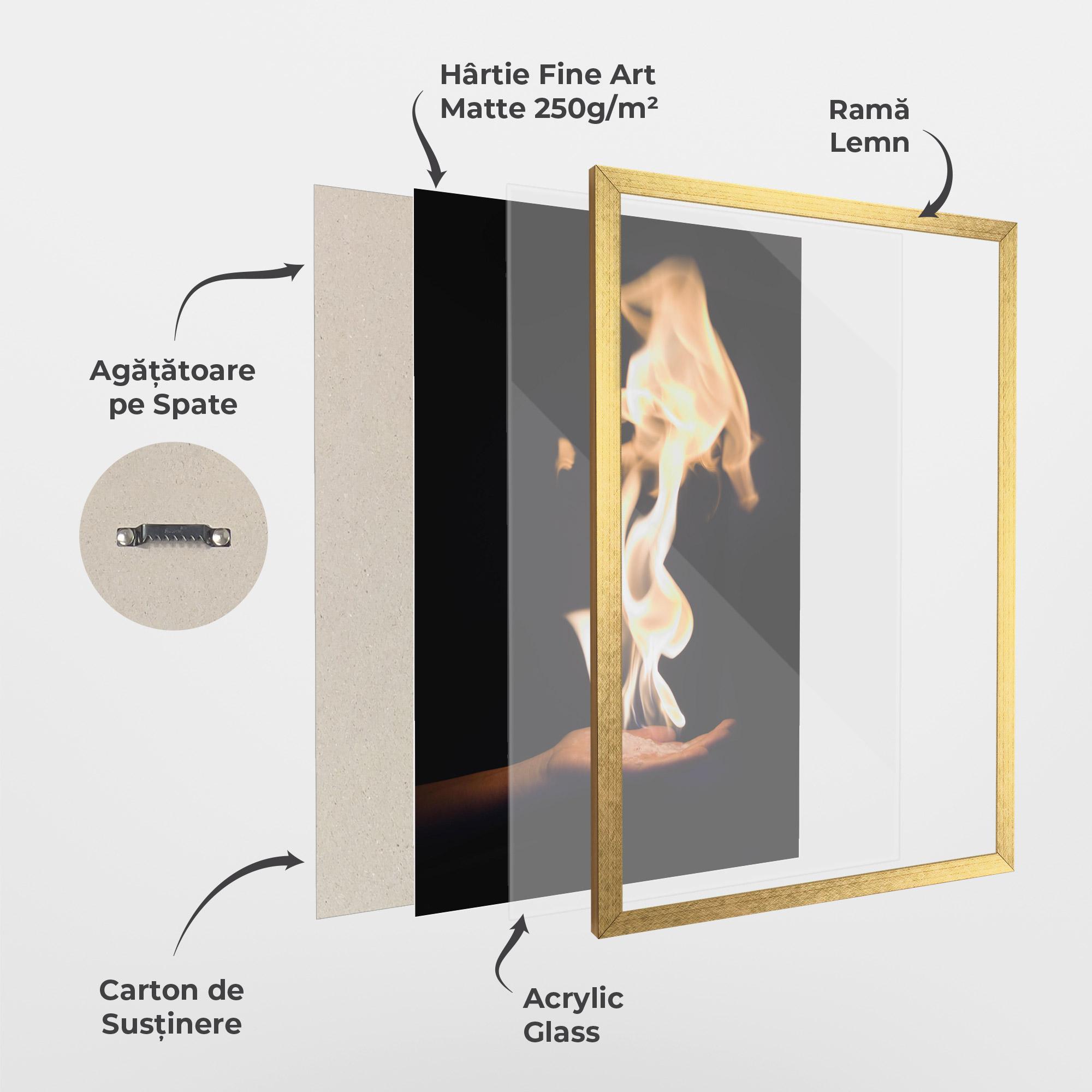 Poster Înrămat Fire Palm mockup 1