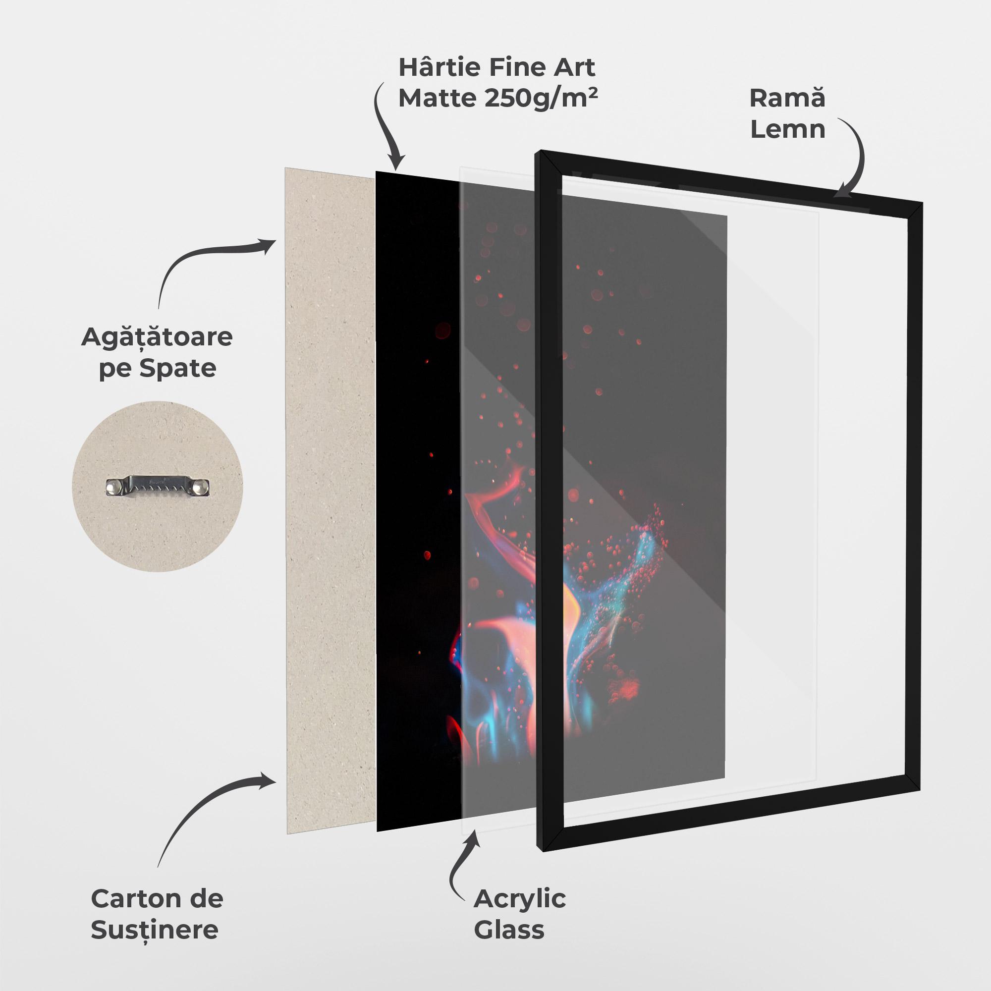 Poster Înrămat Blue Pink Fire mockup 1