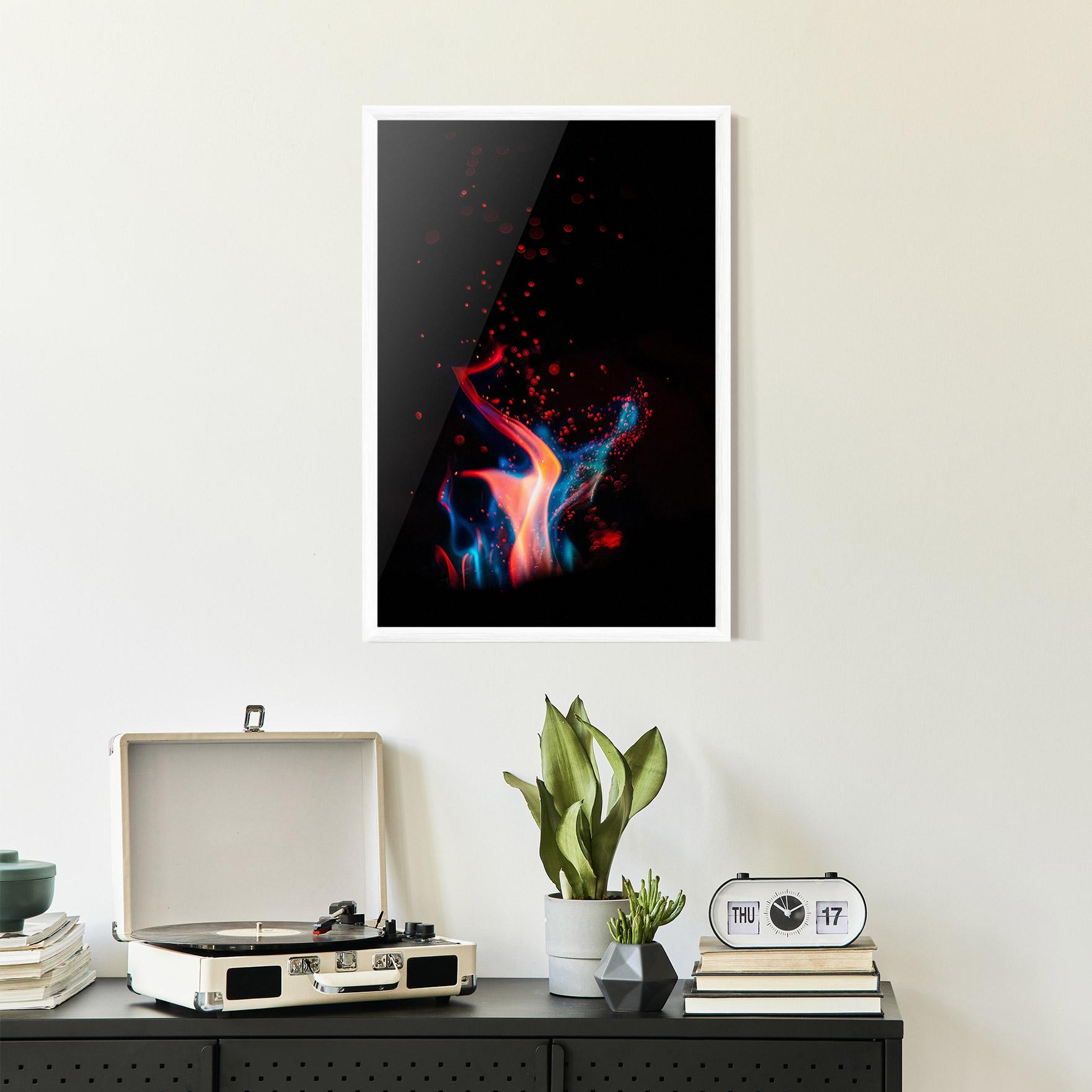 Poster Înrămat Blue Pink Fire mockup 2