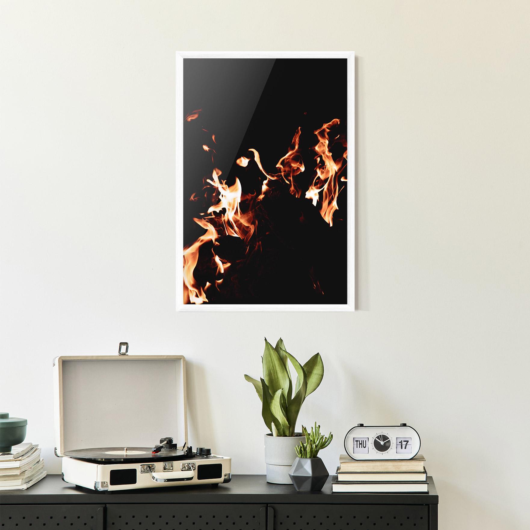 Poster Înrămat Red Grey Fire mockup 2