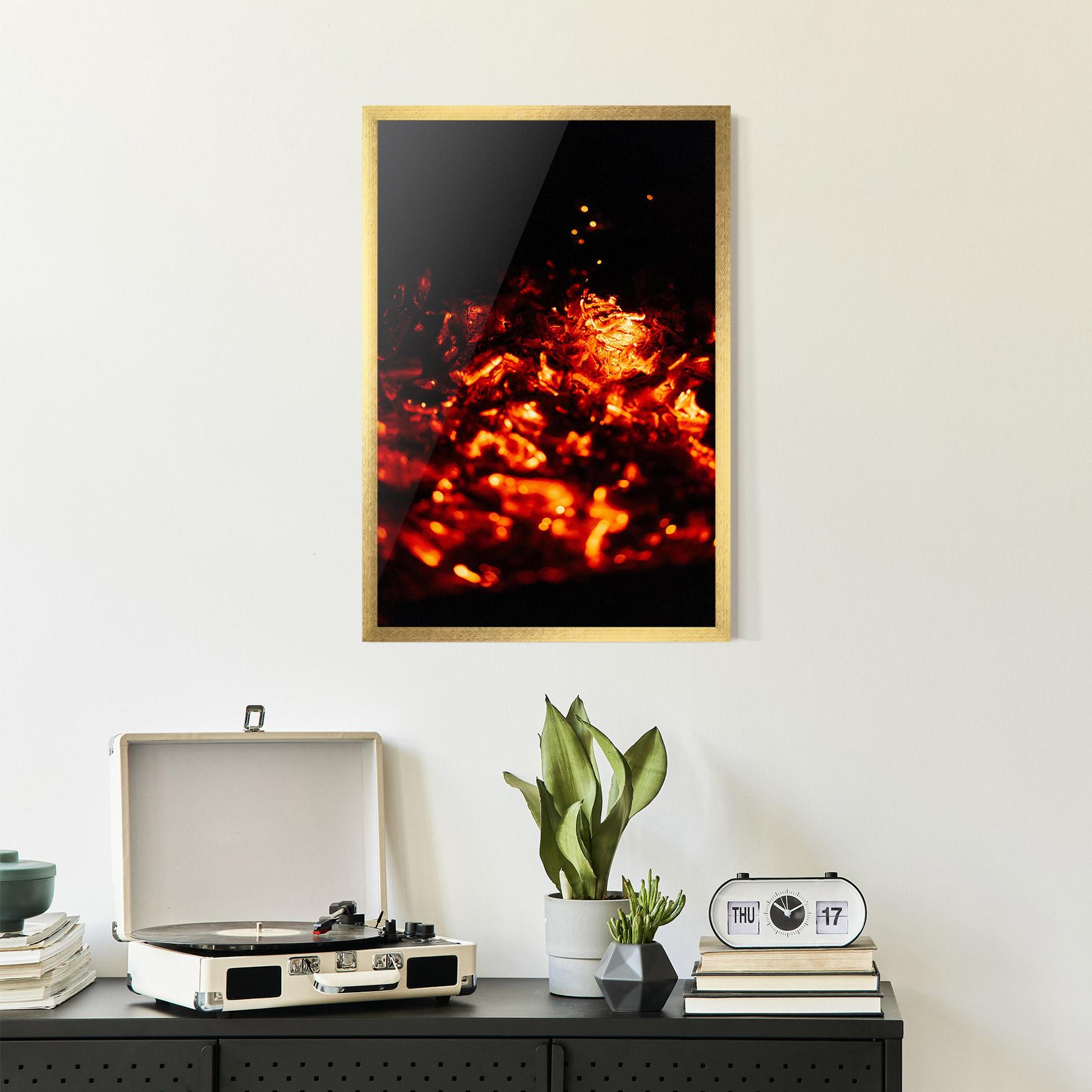 Poster Înrămat Fire Coal mockup 2