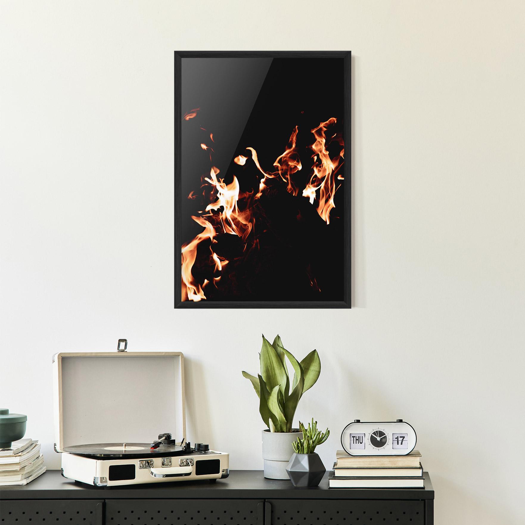 Poster Înrămat Red Grey Fire mockup 2