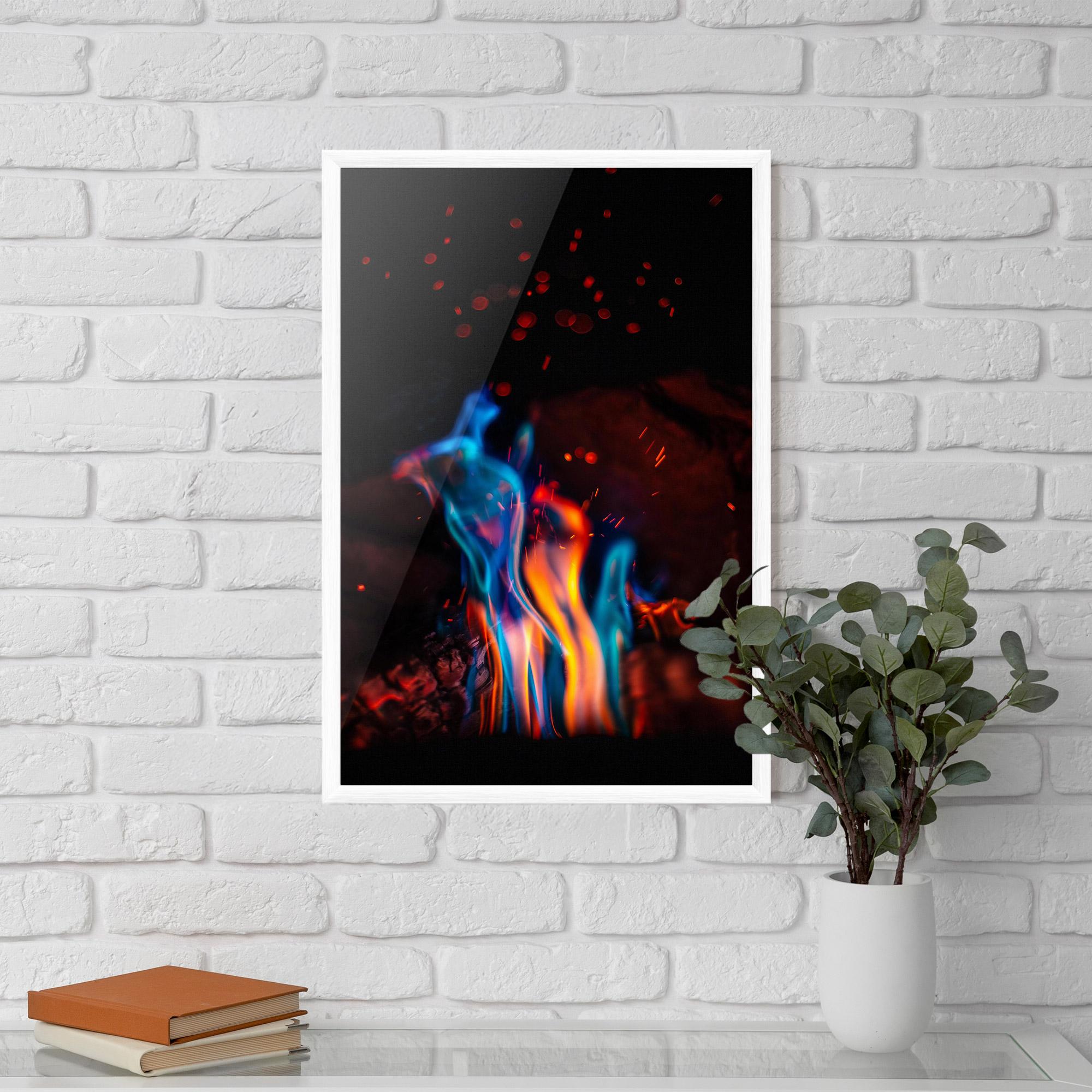 Poster Înrămat Blue Orange Fire mockup 5