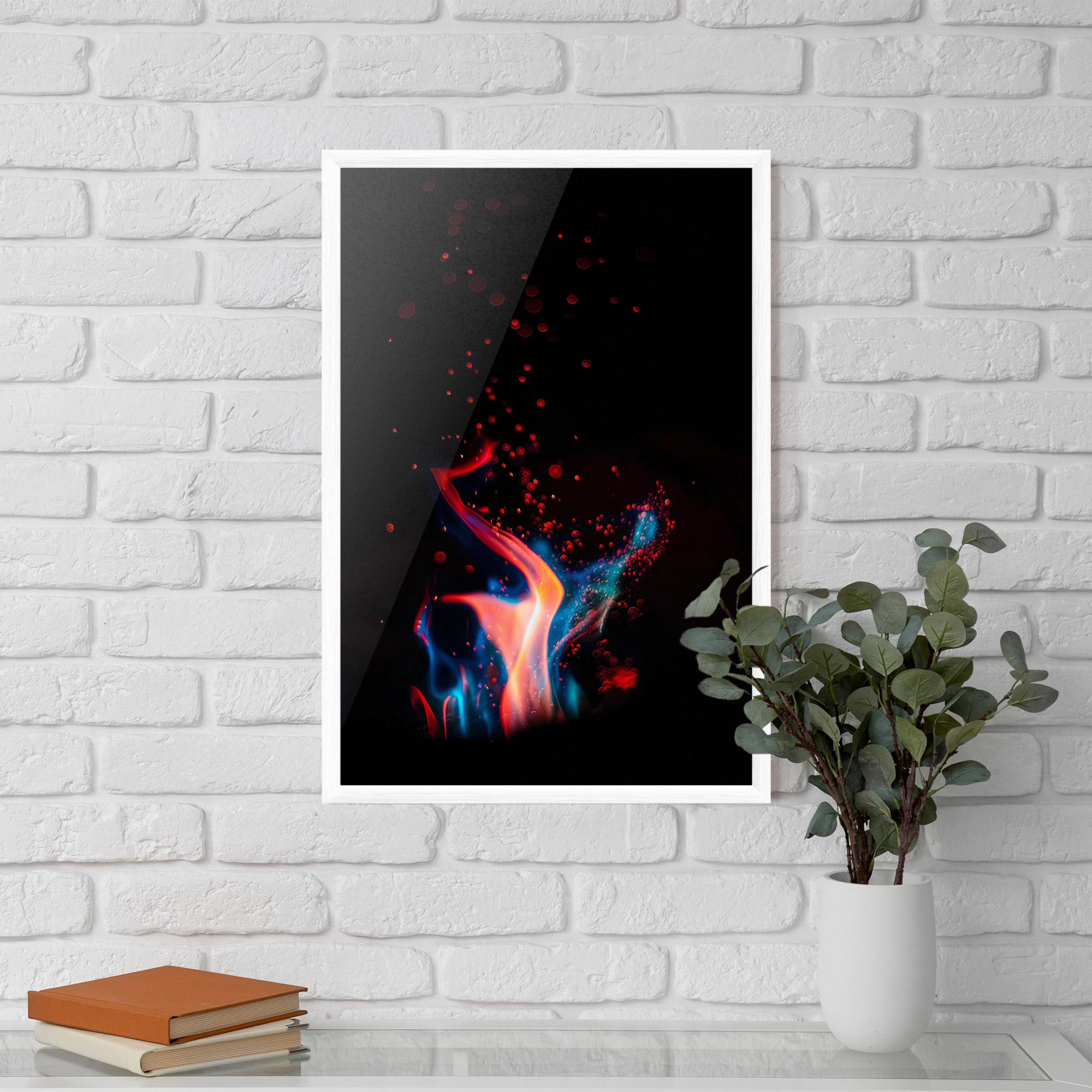 Poster Înrămat Blue Pink Fire mockup 5