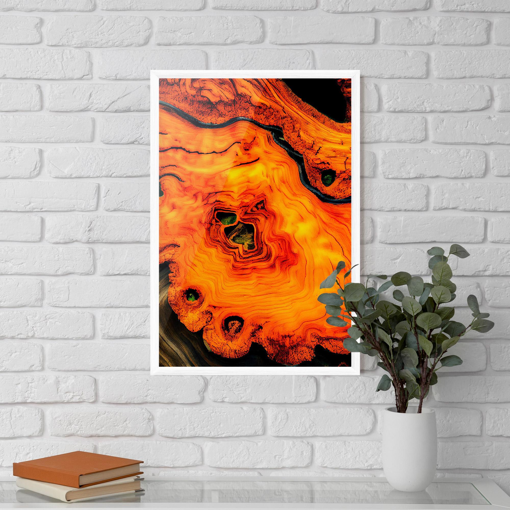 Poster Înrămat Fire Wood Texture mockup 5