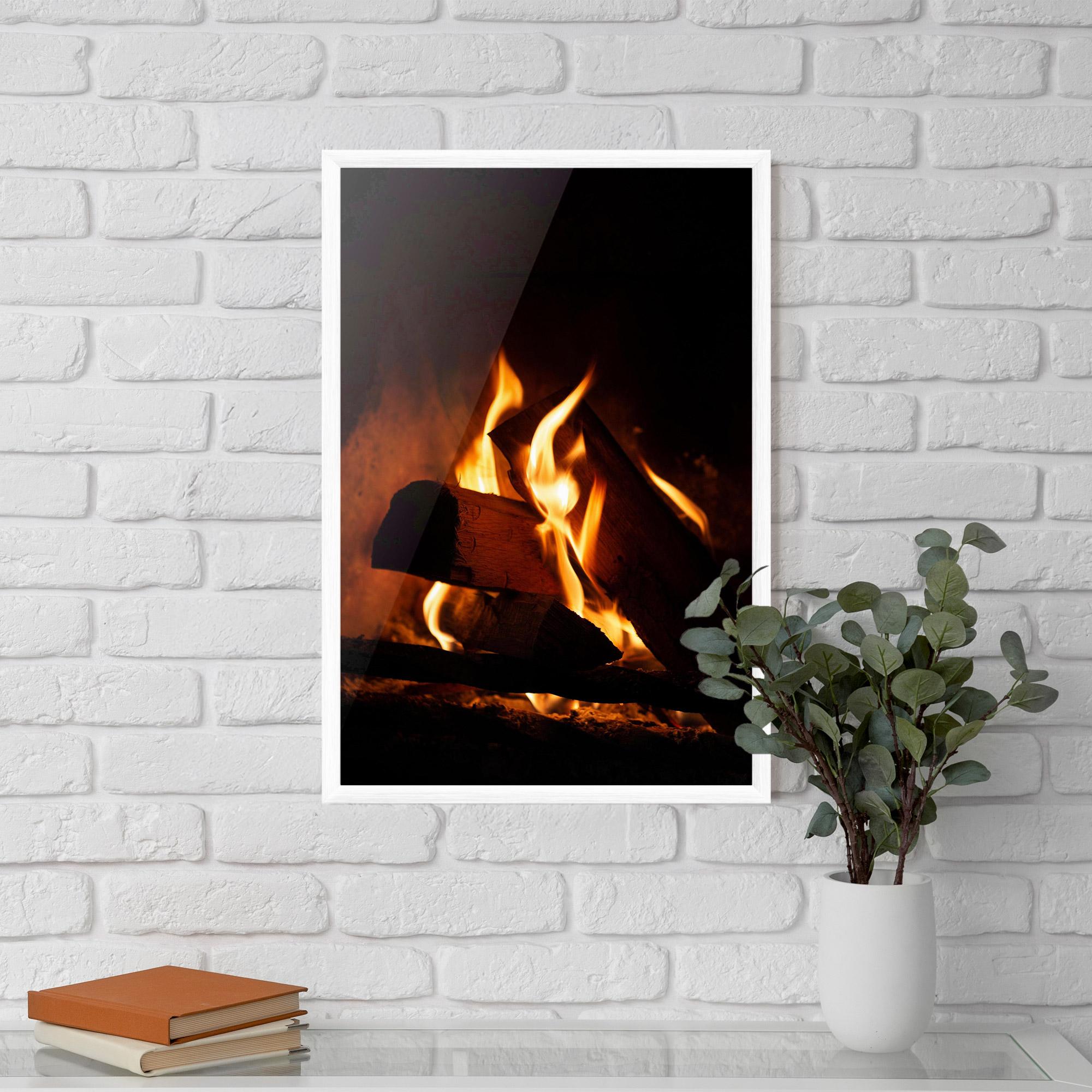 Poster Înrămat Fire Wood View mockup 5