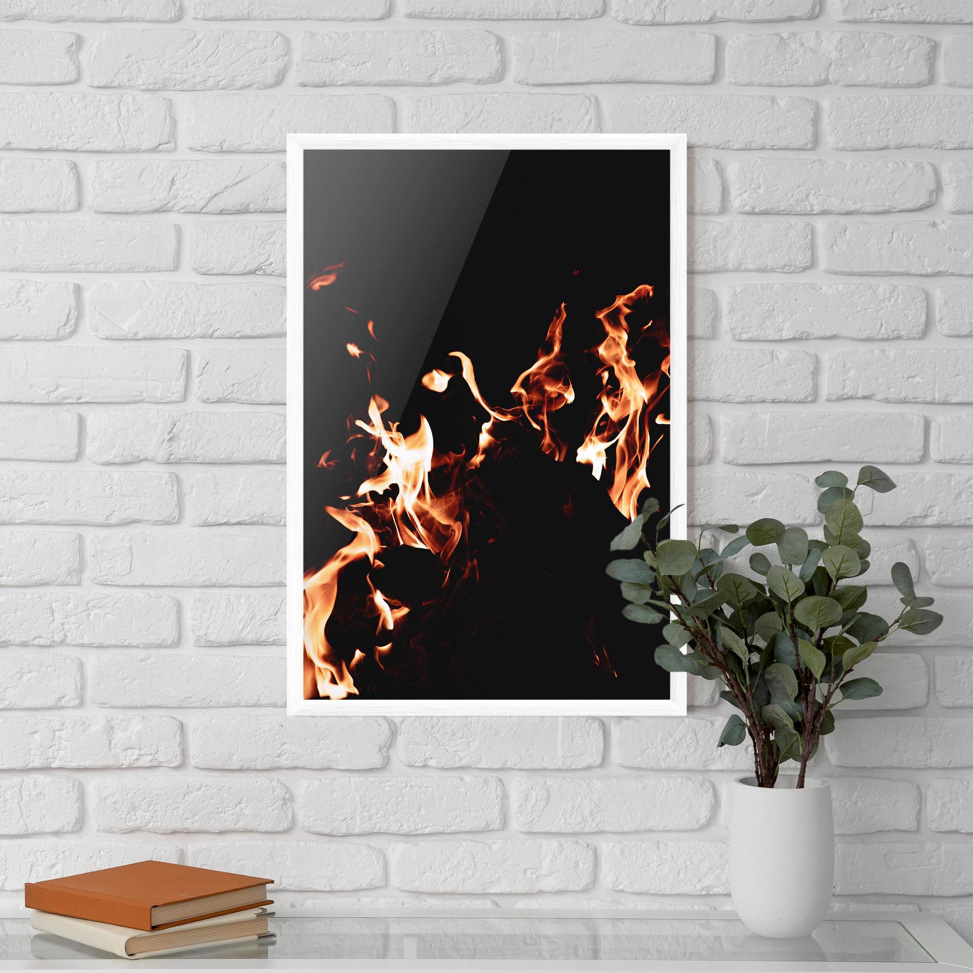 Poster Înrămat Red Grey Fire mockup 5