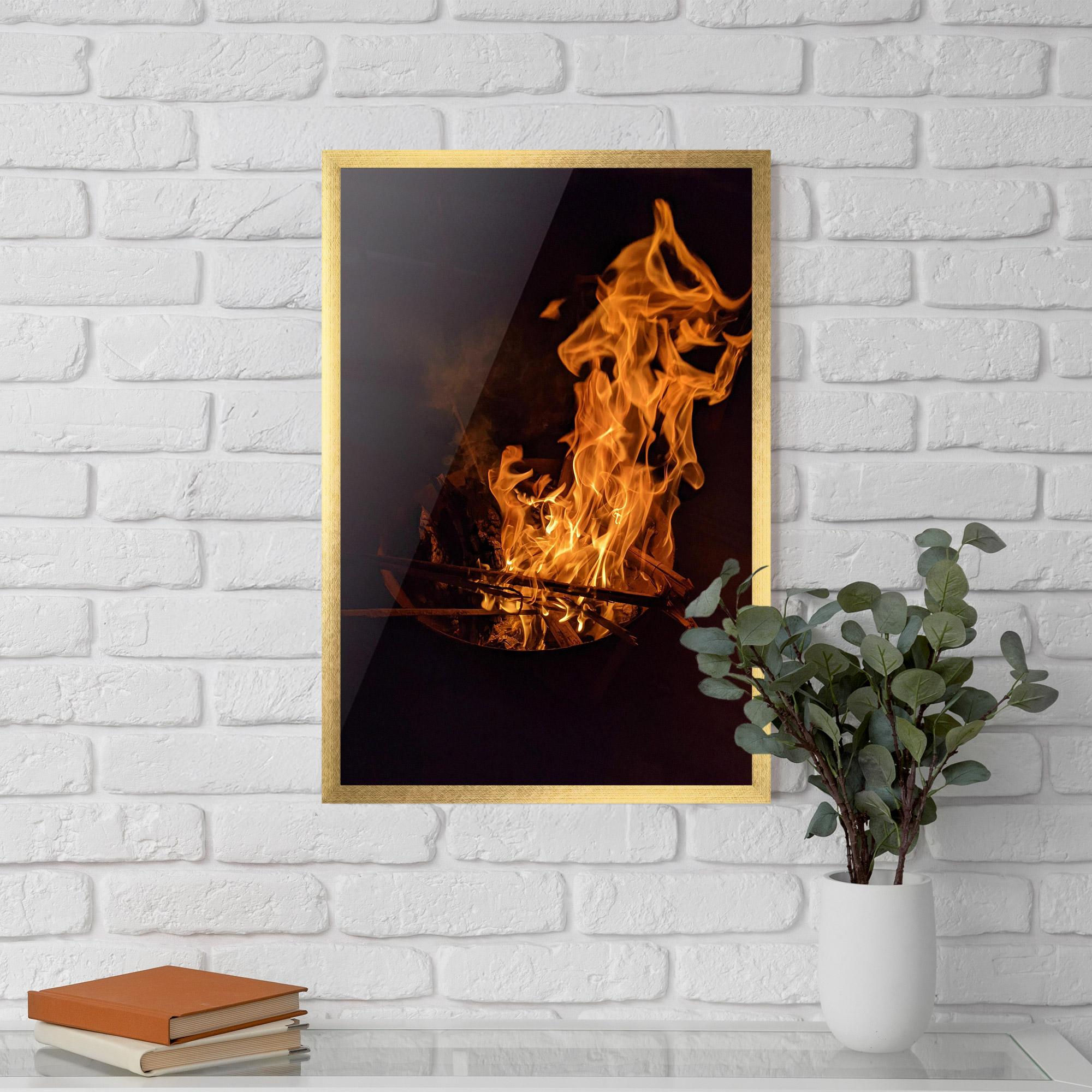 Poster Înrămat Fire Smoke mockup 5