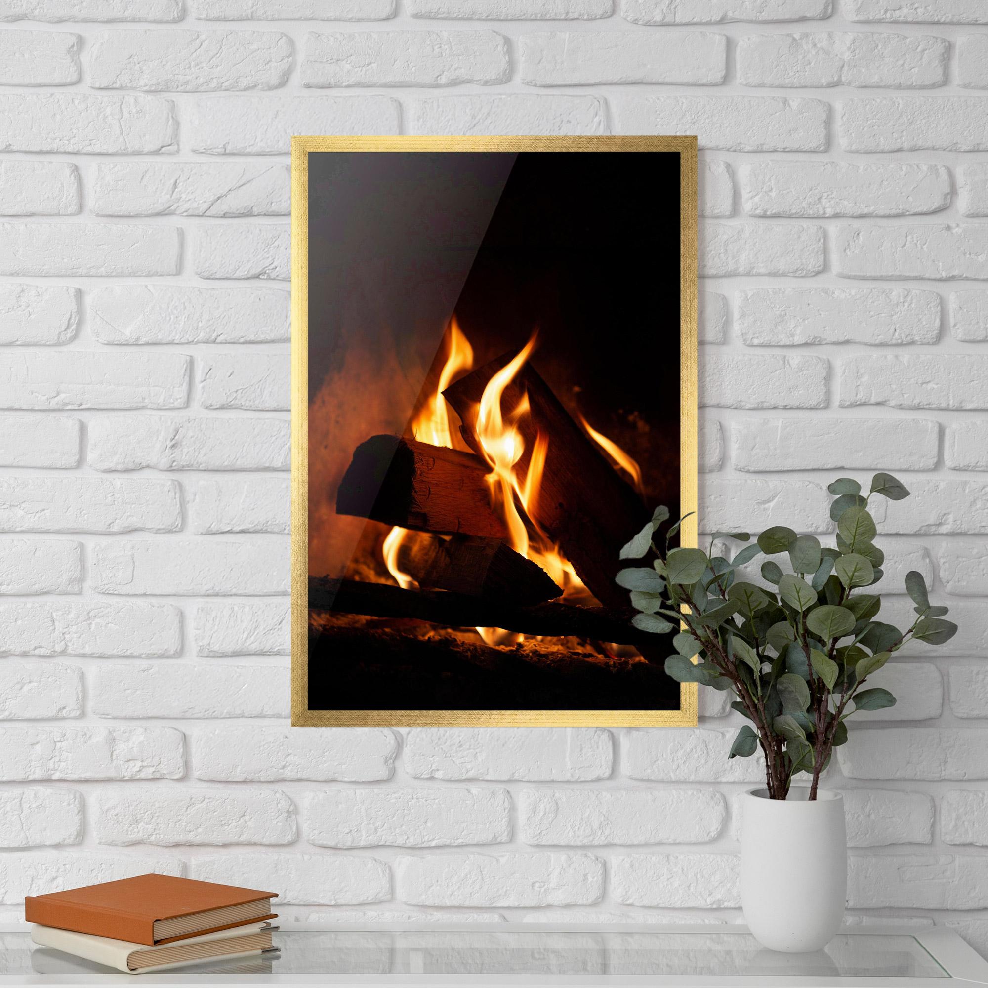 Poster Înrămat Fire Wood View mockup 5