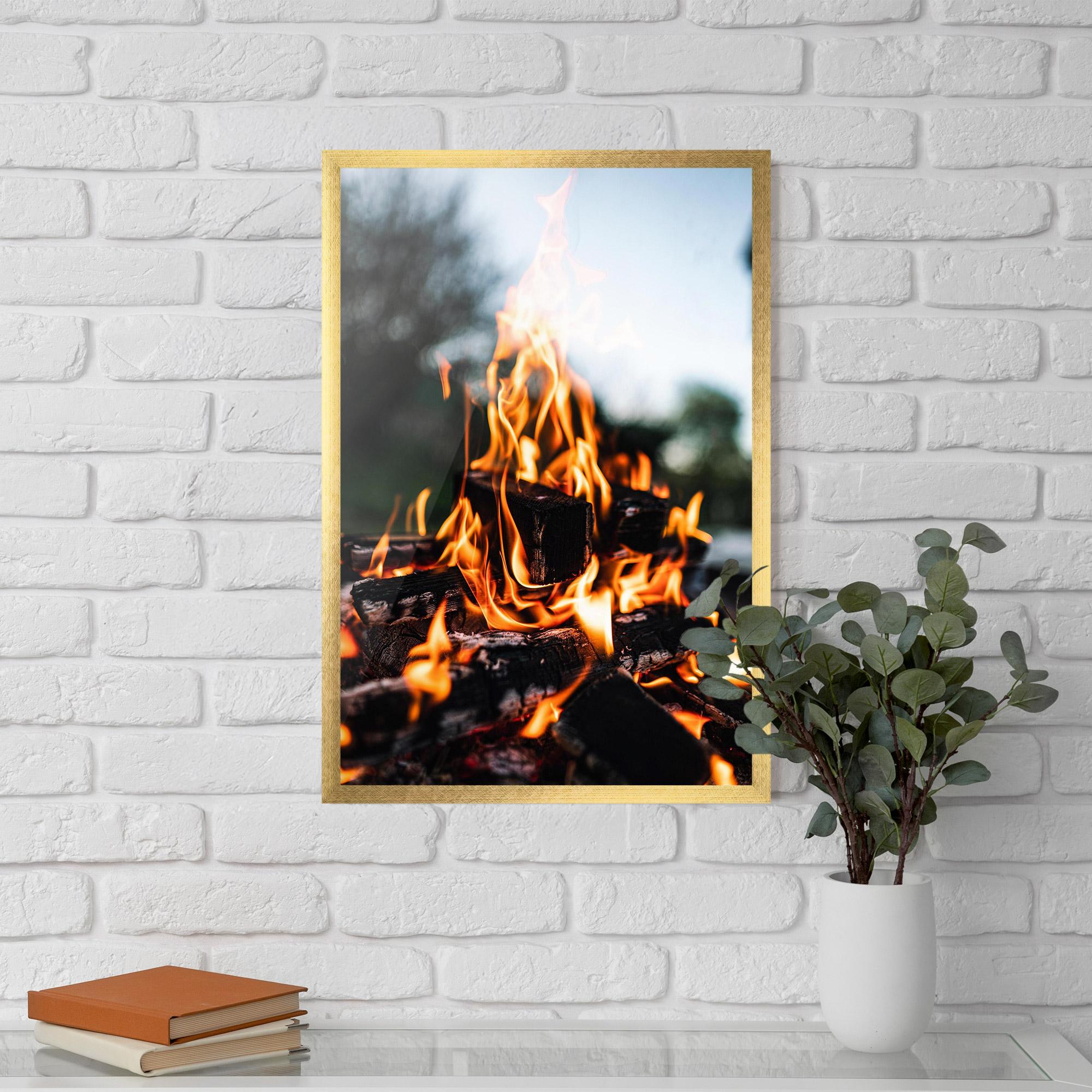 Poster Înrămat Marshmallows Fire mockup 5
