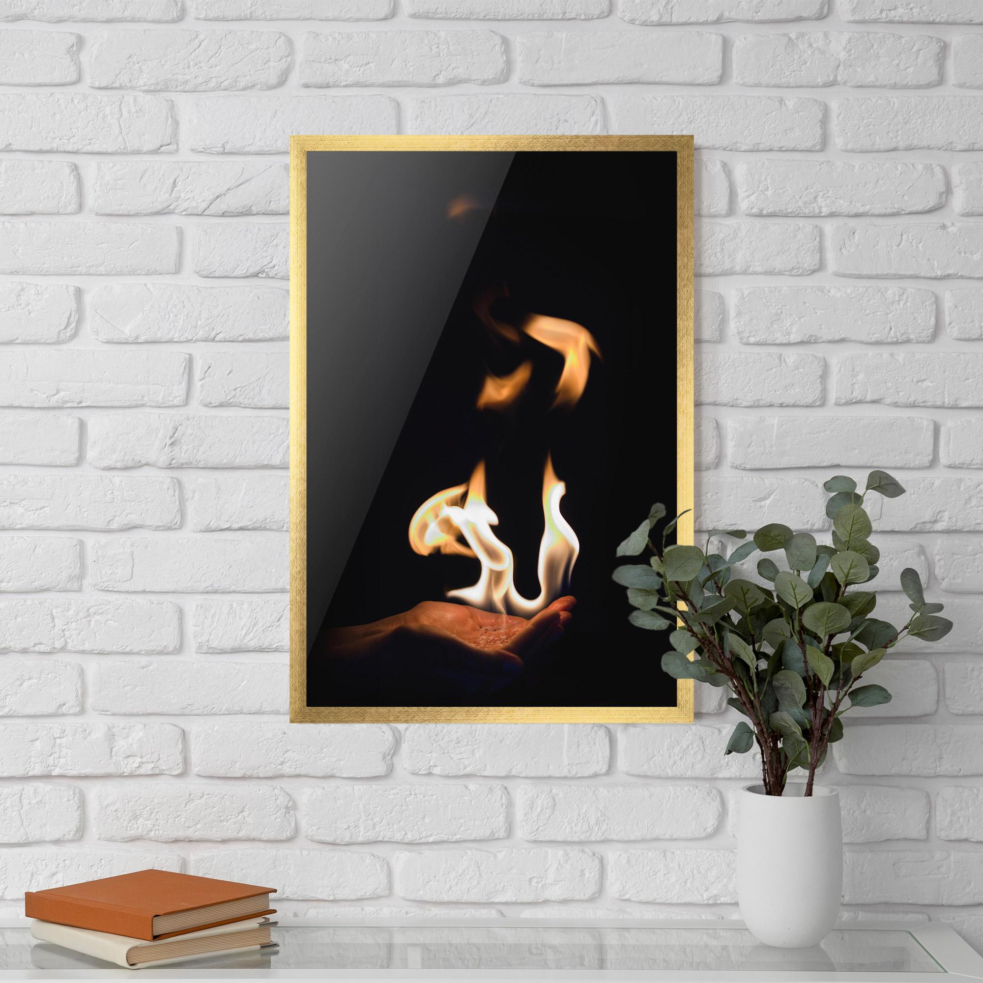 Poster Înrămat White Orange Fire mockup 5