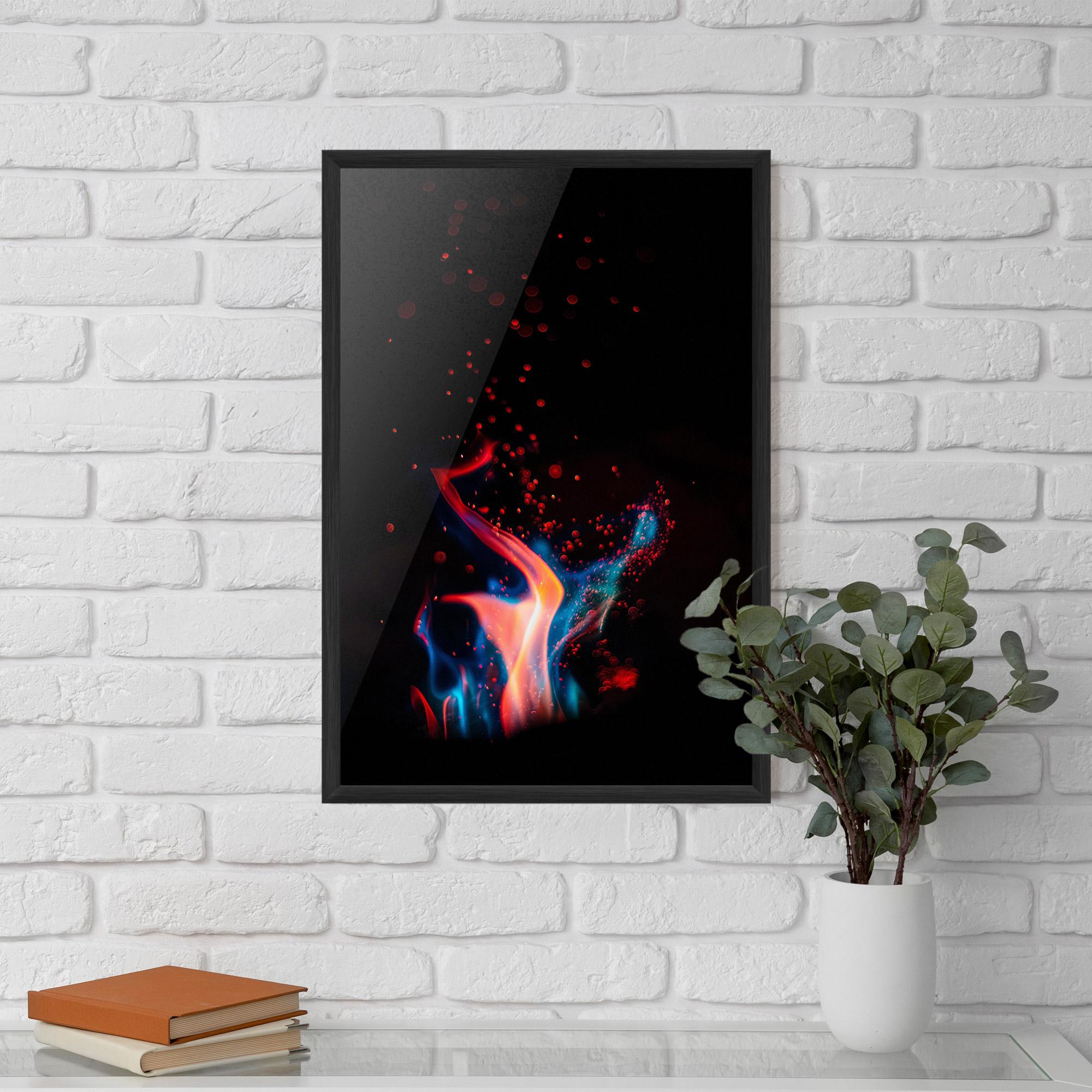 Poster Înrămat Blue Pink Fire mockup 5