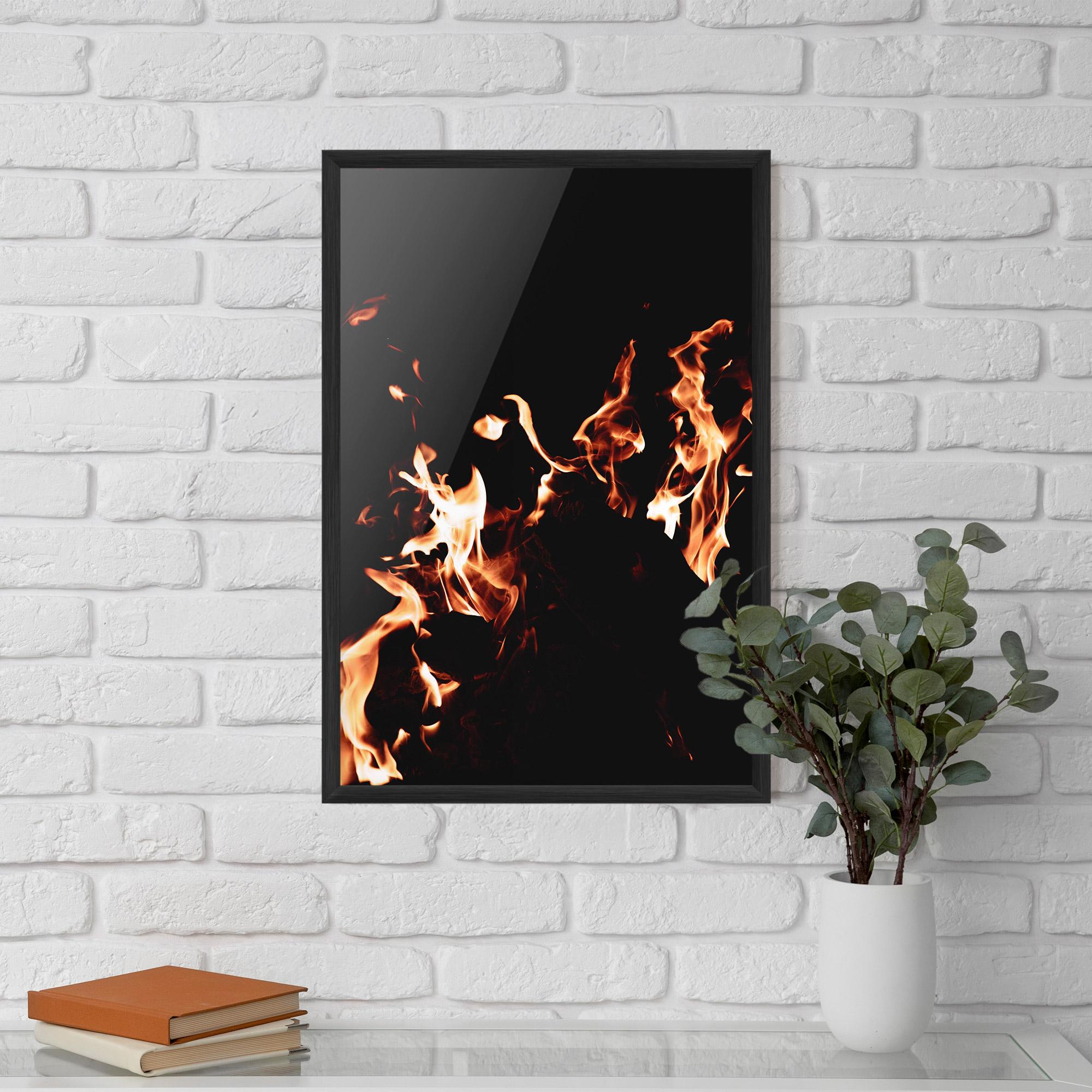 Poster Înrămat Red Grey Fire mockup 5