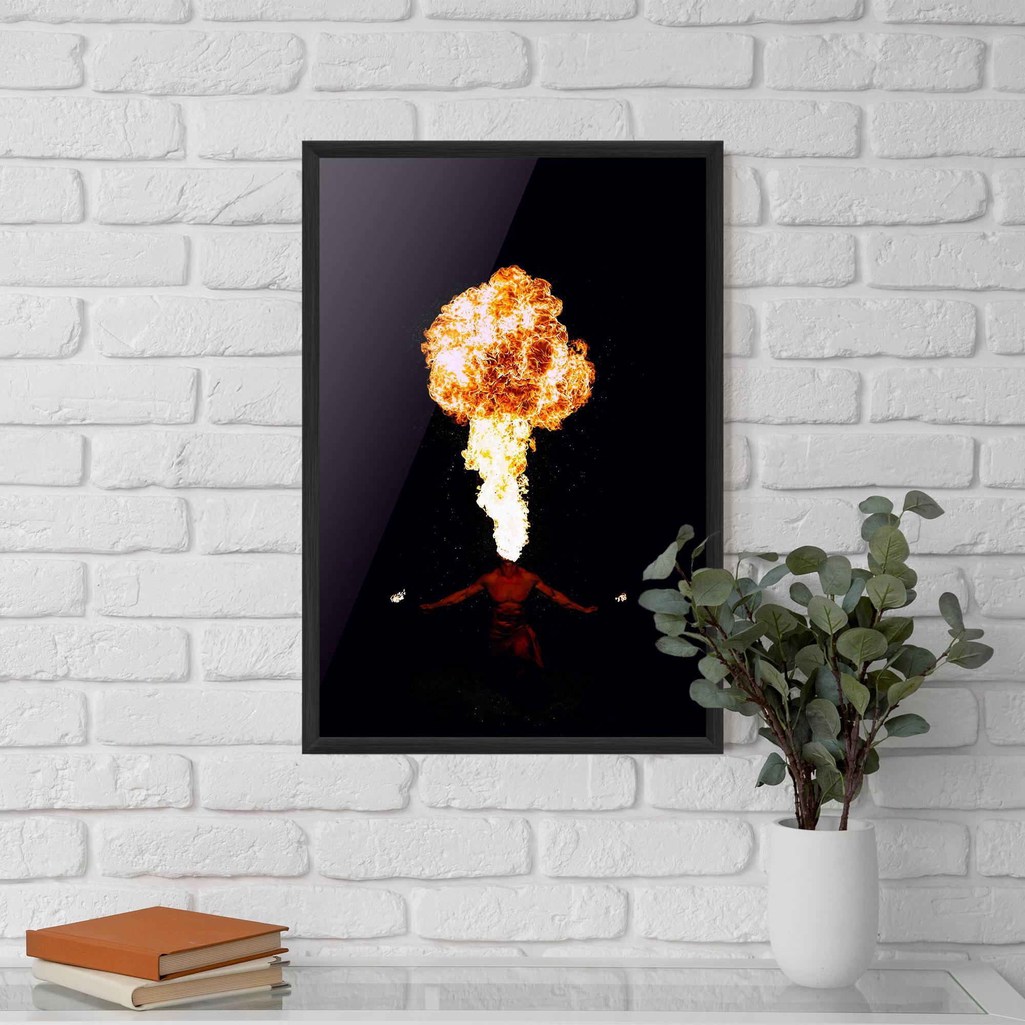 Poster Înrămat Spitting Fire mockup 5