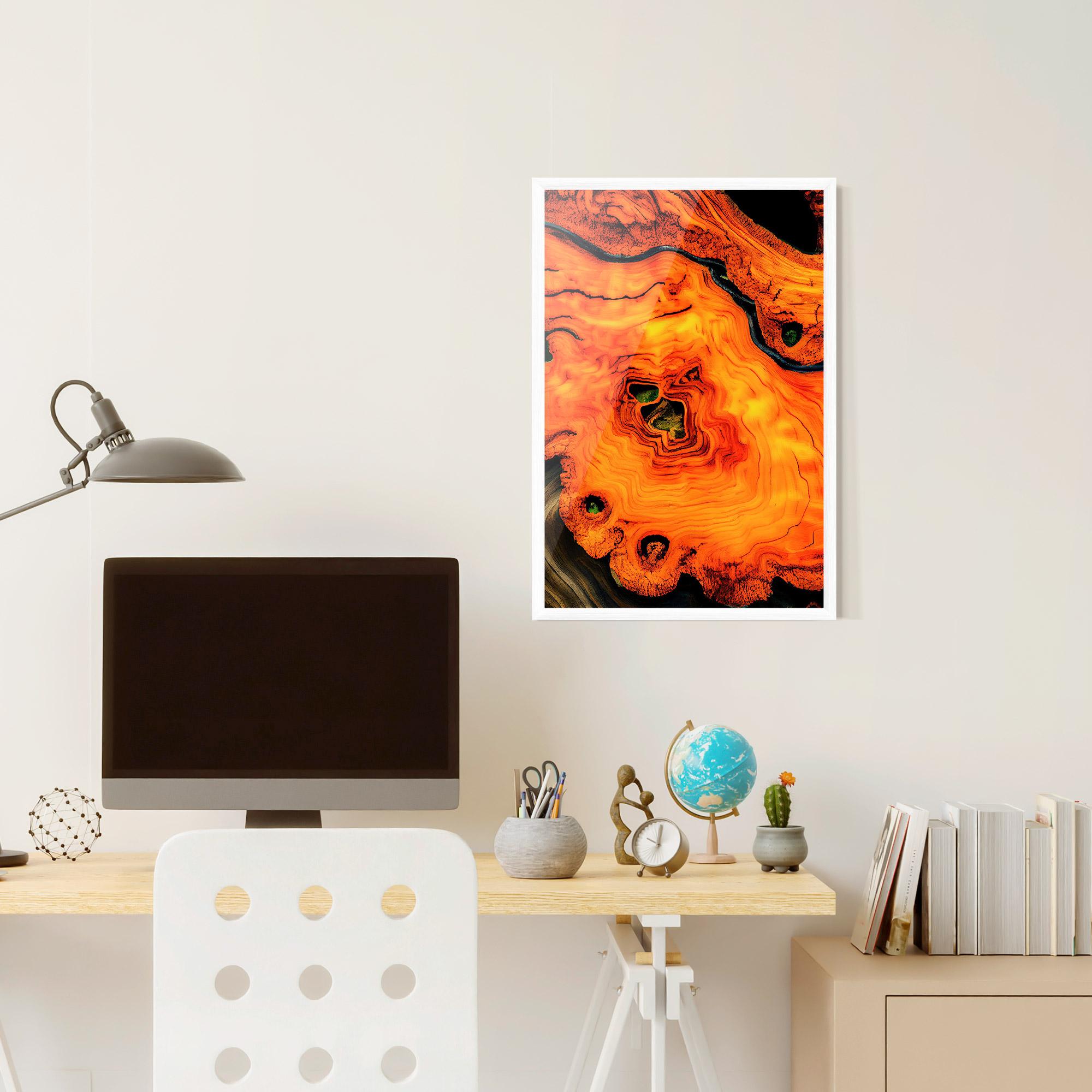 Poster Înrămat Fire Wood Texture mockup 6