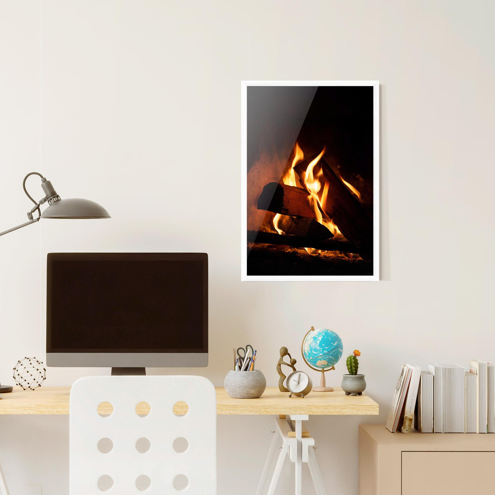 Poster Înrămat Fire Wood View mockup 6