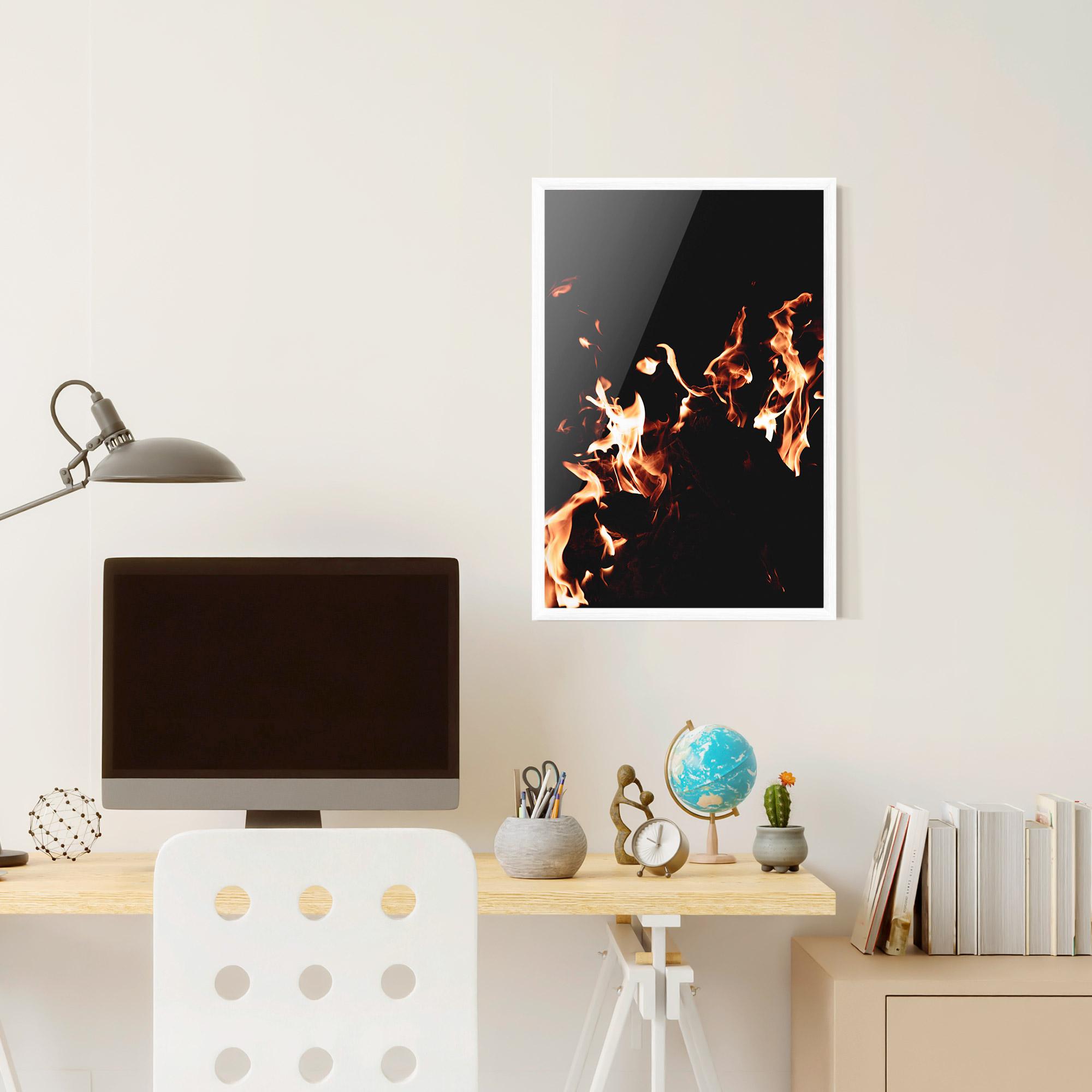 Poster Înrămat Red Grey Fire mockup 6
