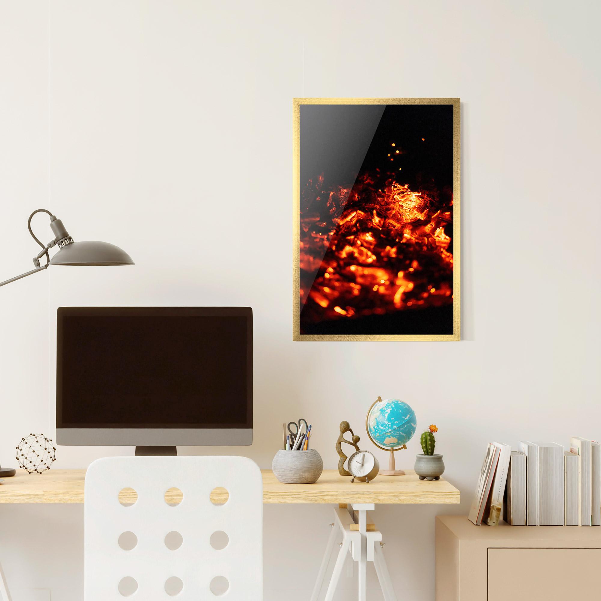 Poster Înrămat Fire Coal mockup 6