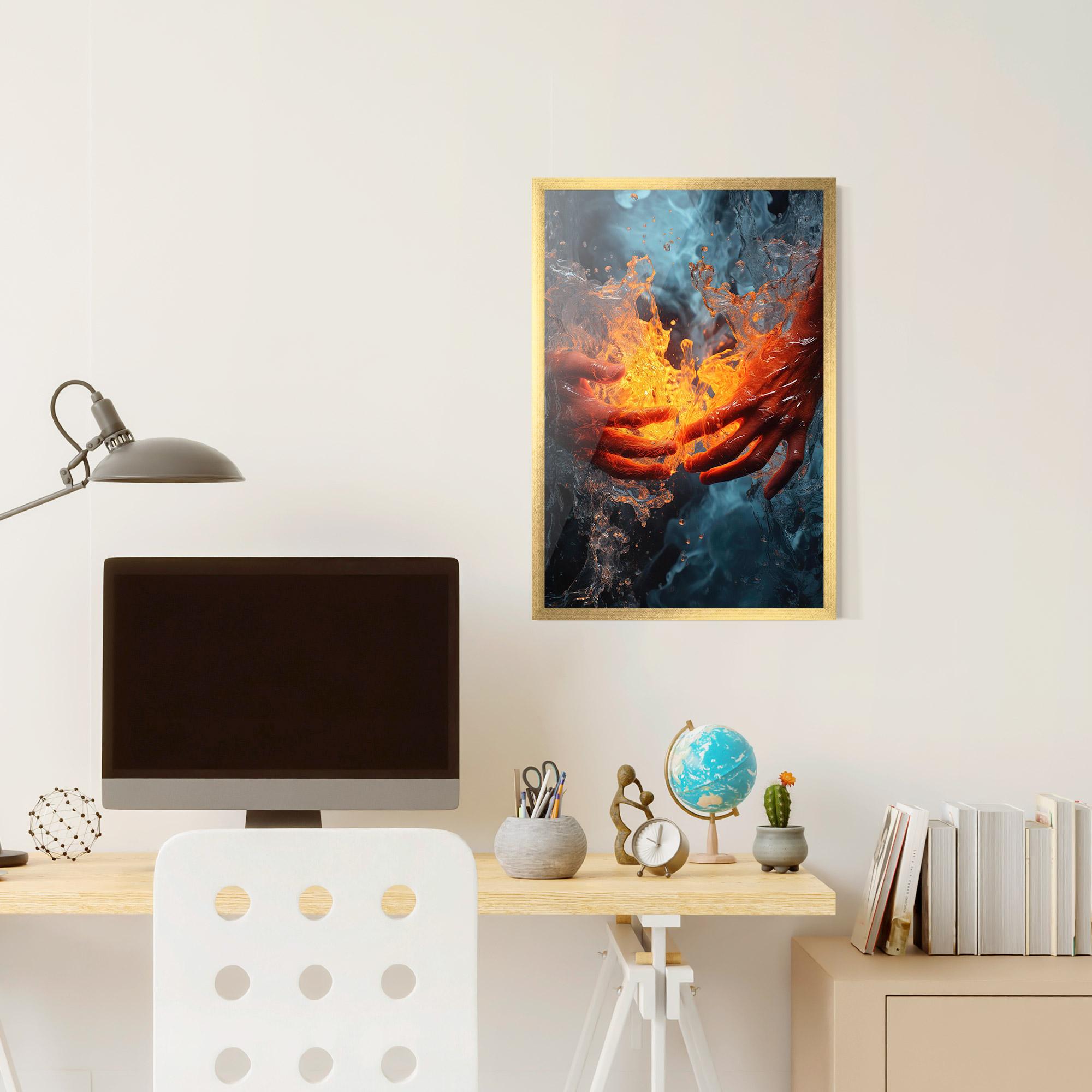 Poster Înrămat Fire Water mockup 6