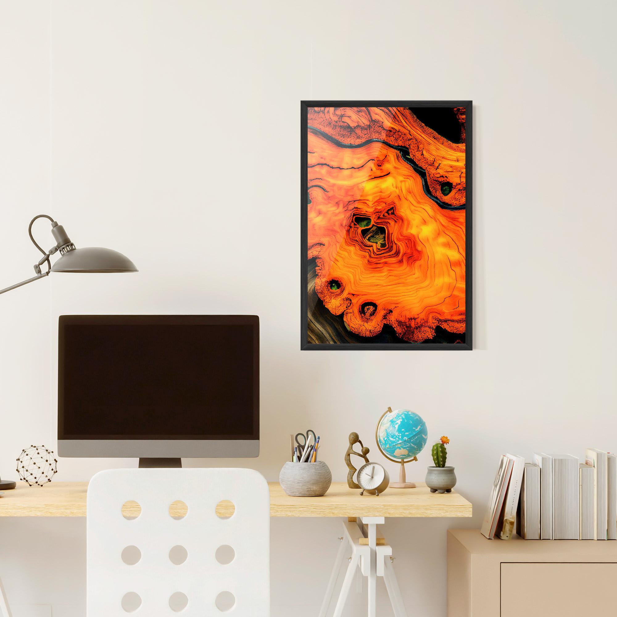 Poster Înrămat Fire Wood Texture mockup 6