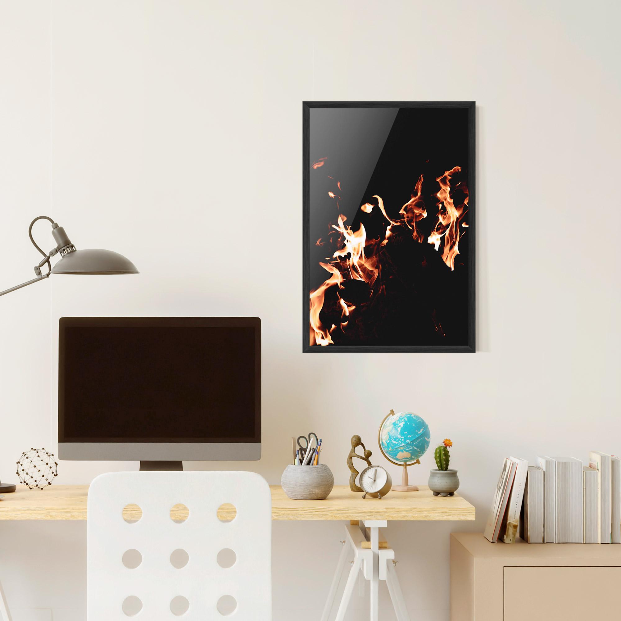 Poster Înrămat Red Grey Fire mockup 6