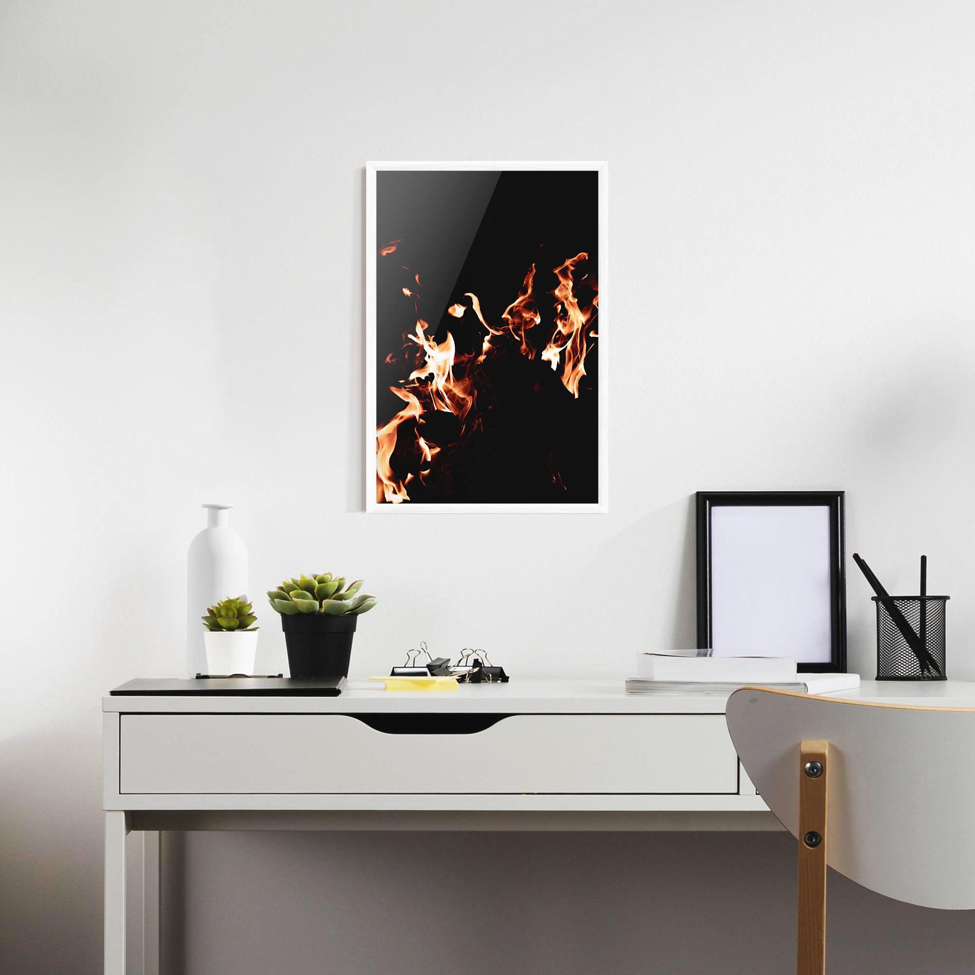 Poster Înrămat Red Grey Fire mockup 7