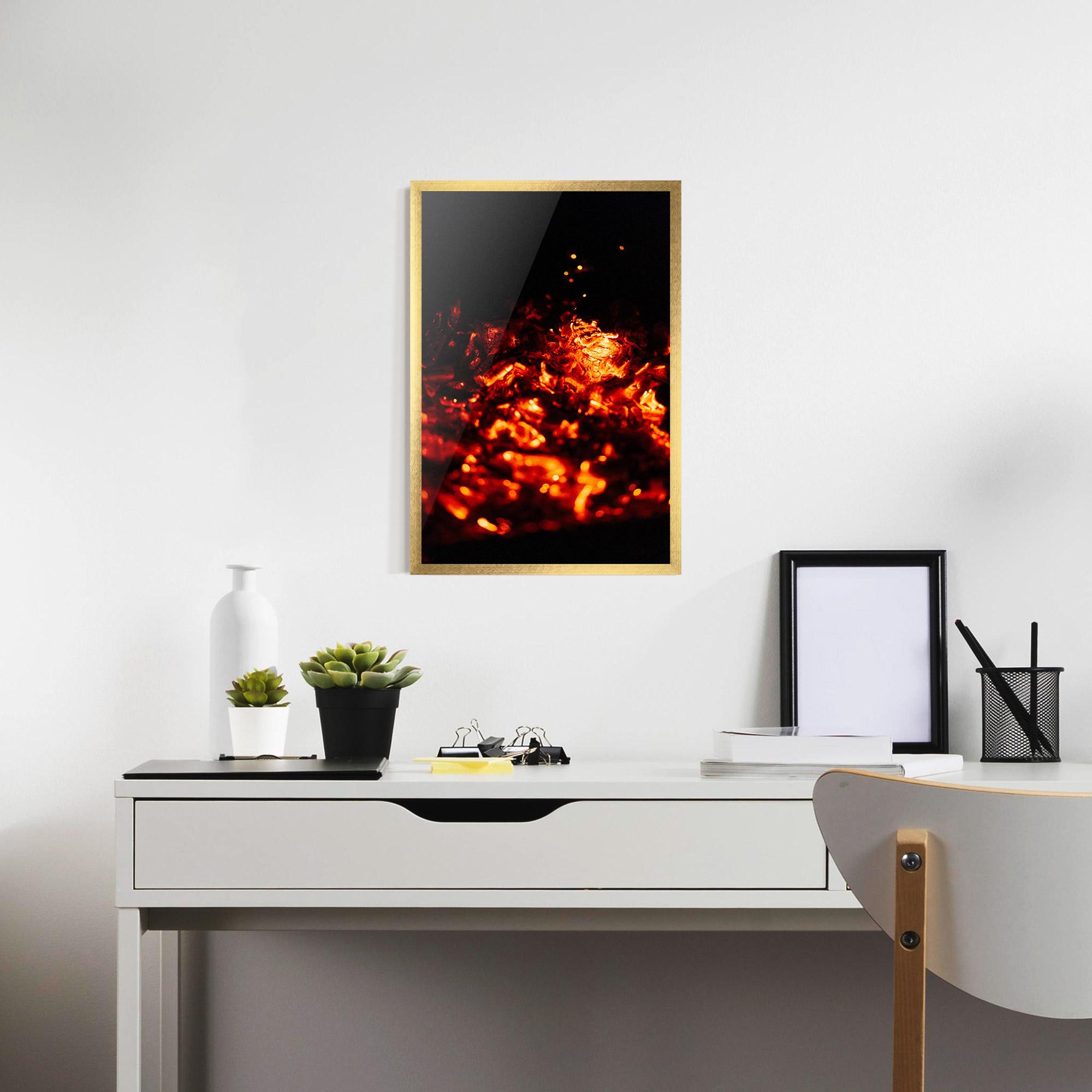 Poster Înrămat Fire Coal mockup 7