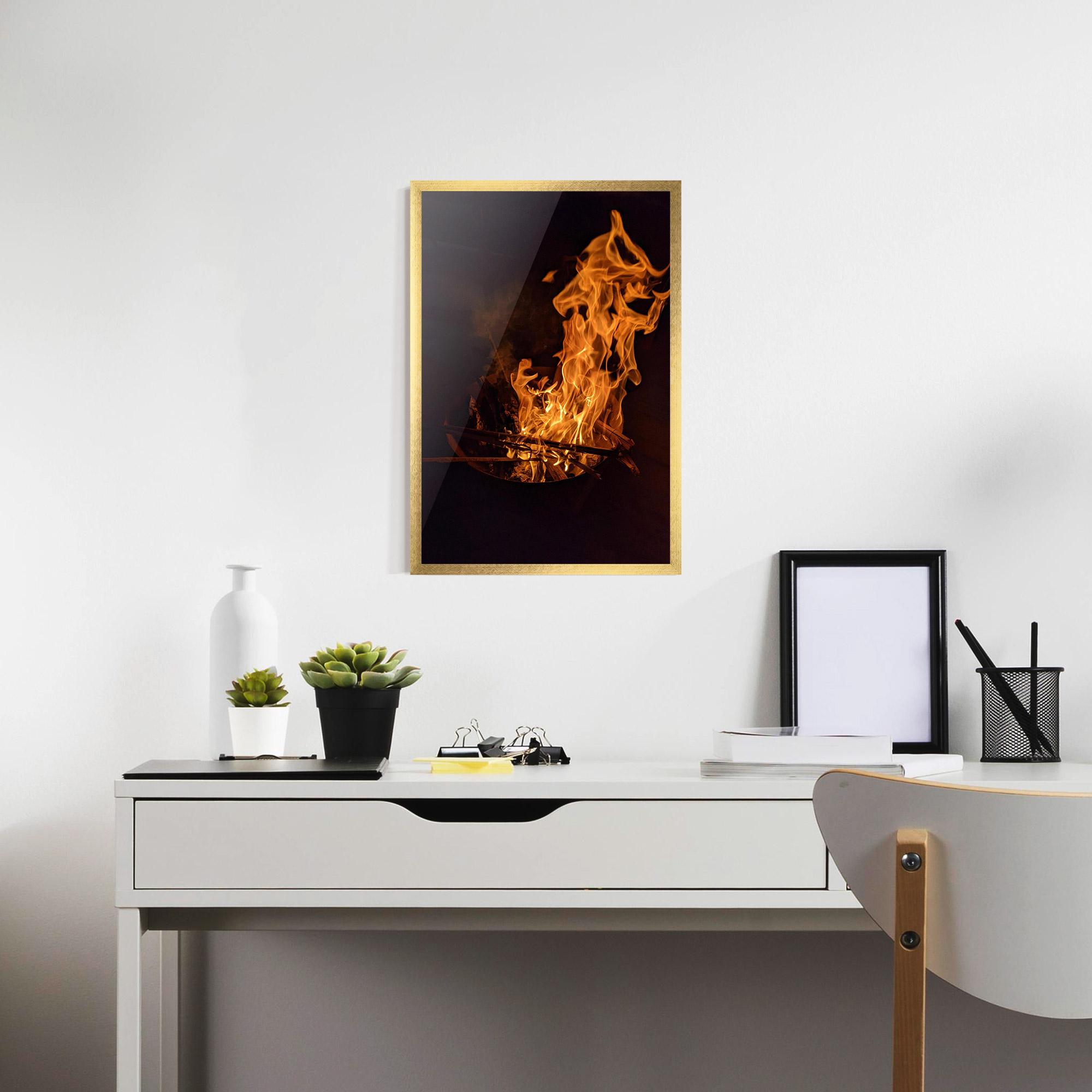 Poster Înrămat Fire Smoke mockup 7