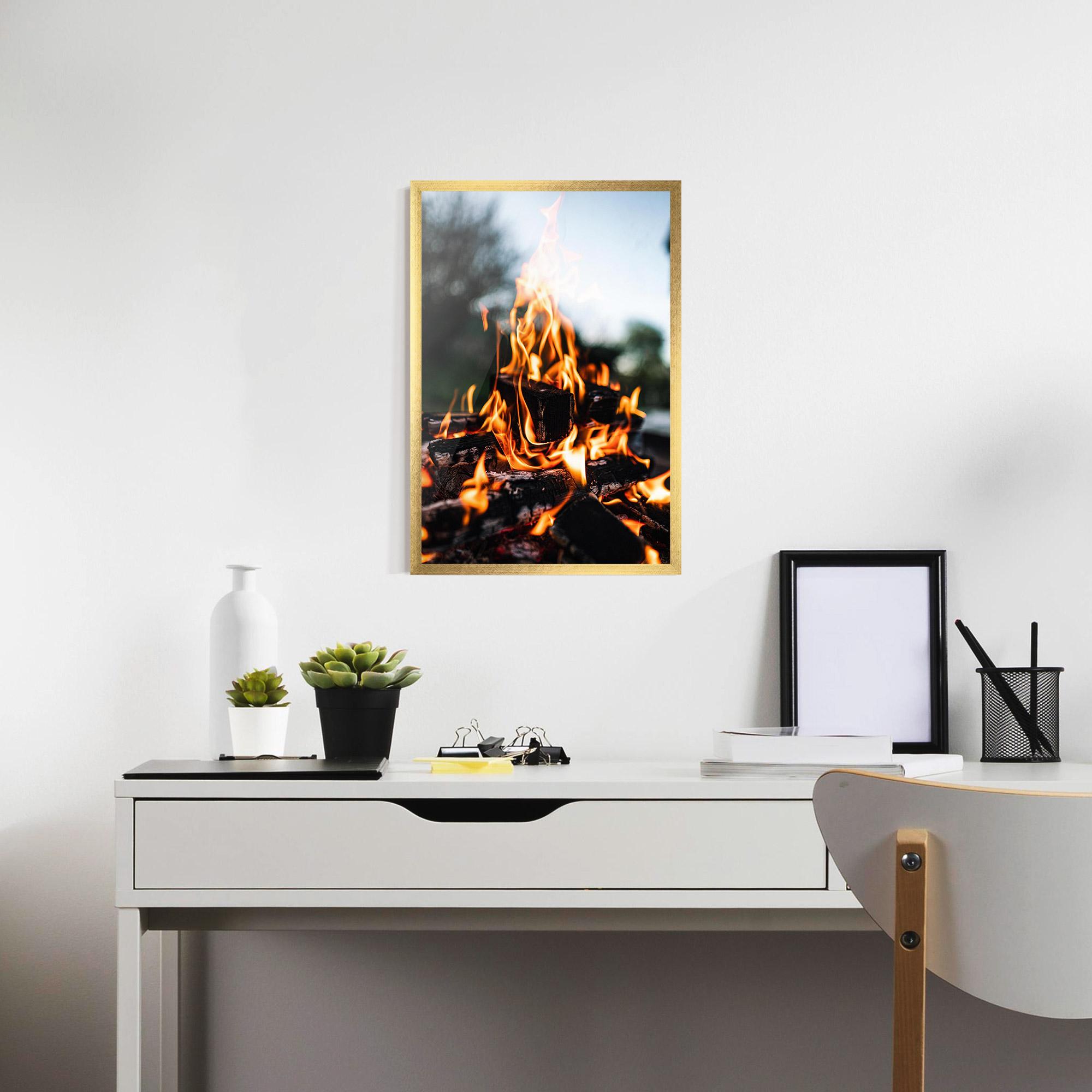 Poster Înrămat Marshmallows Fire mockup 7