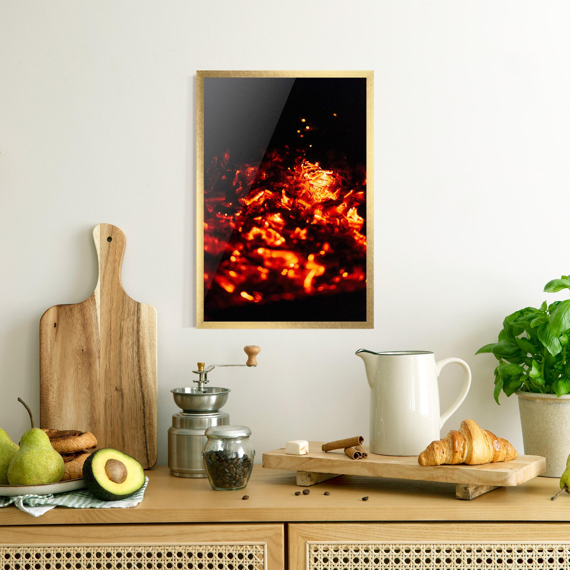 Poster Înrămat Fire Coal mockup 8