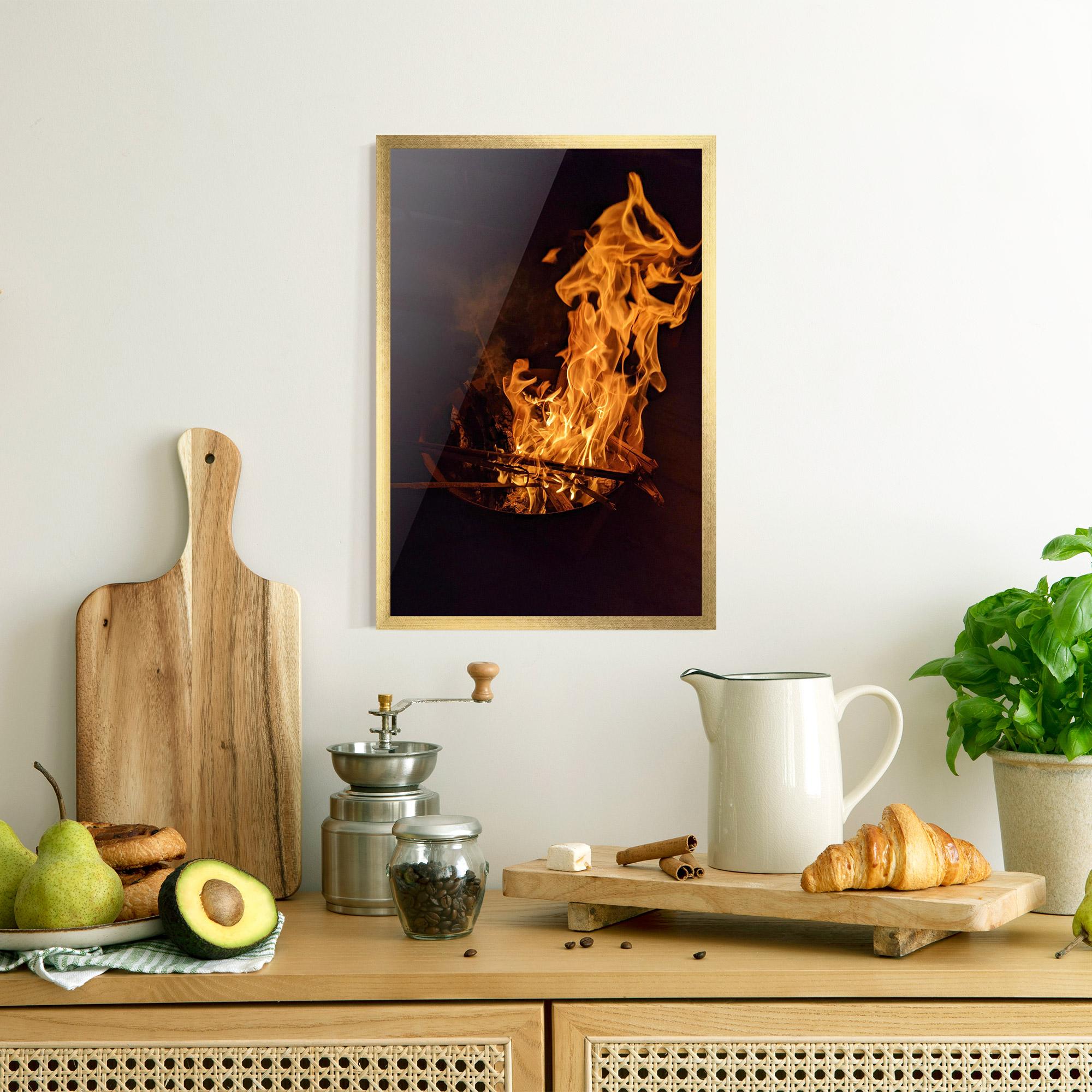 Poster Înrămat Fire Smoke mockup 8