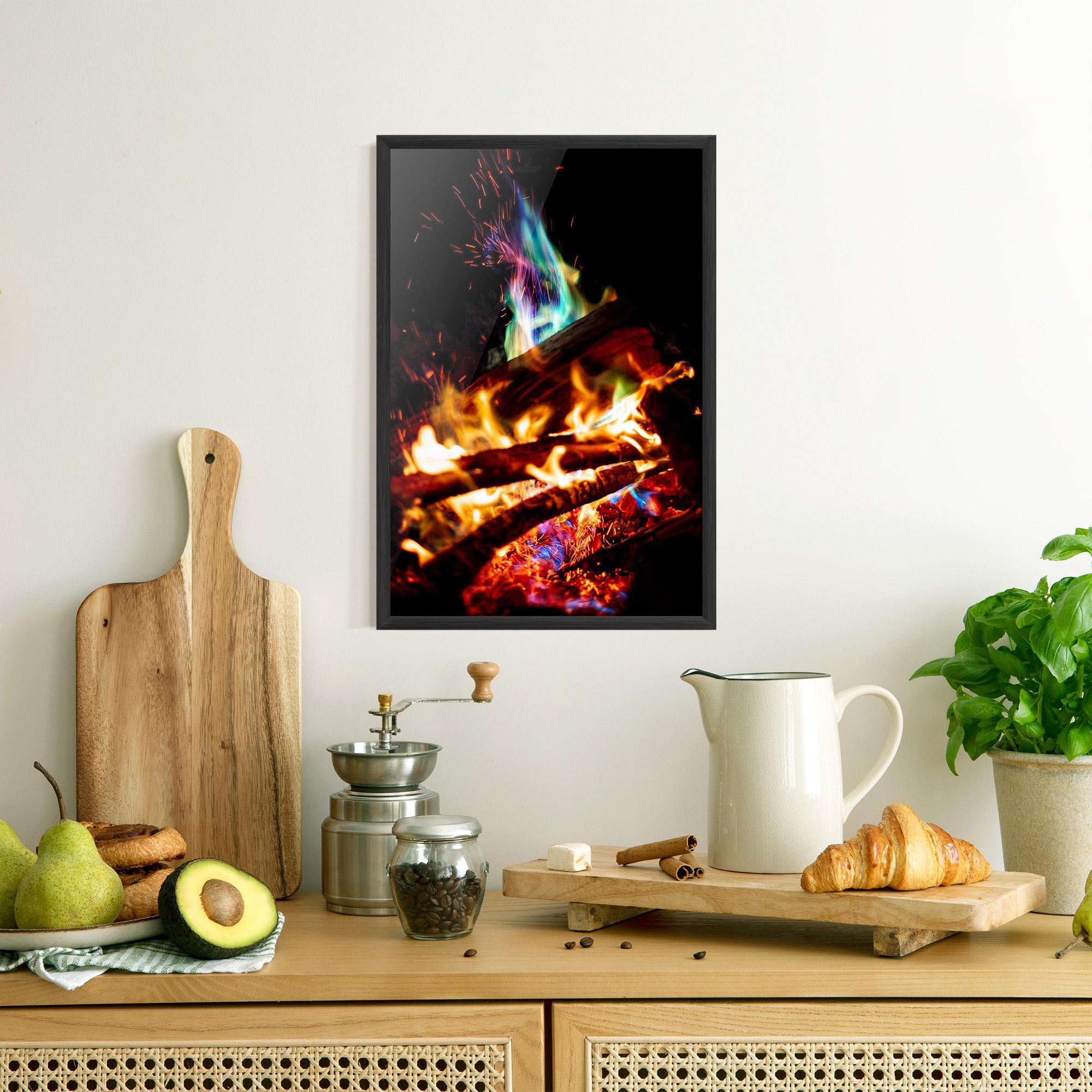 Poster Înrămat Blue Green Fire mockup 8